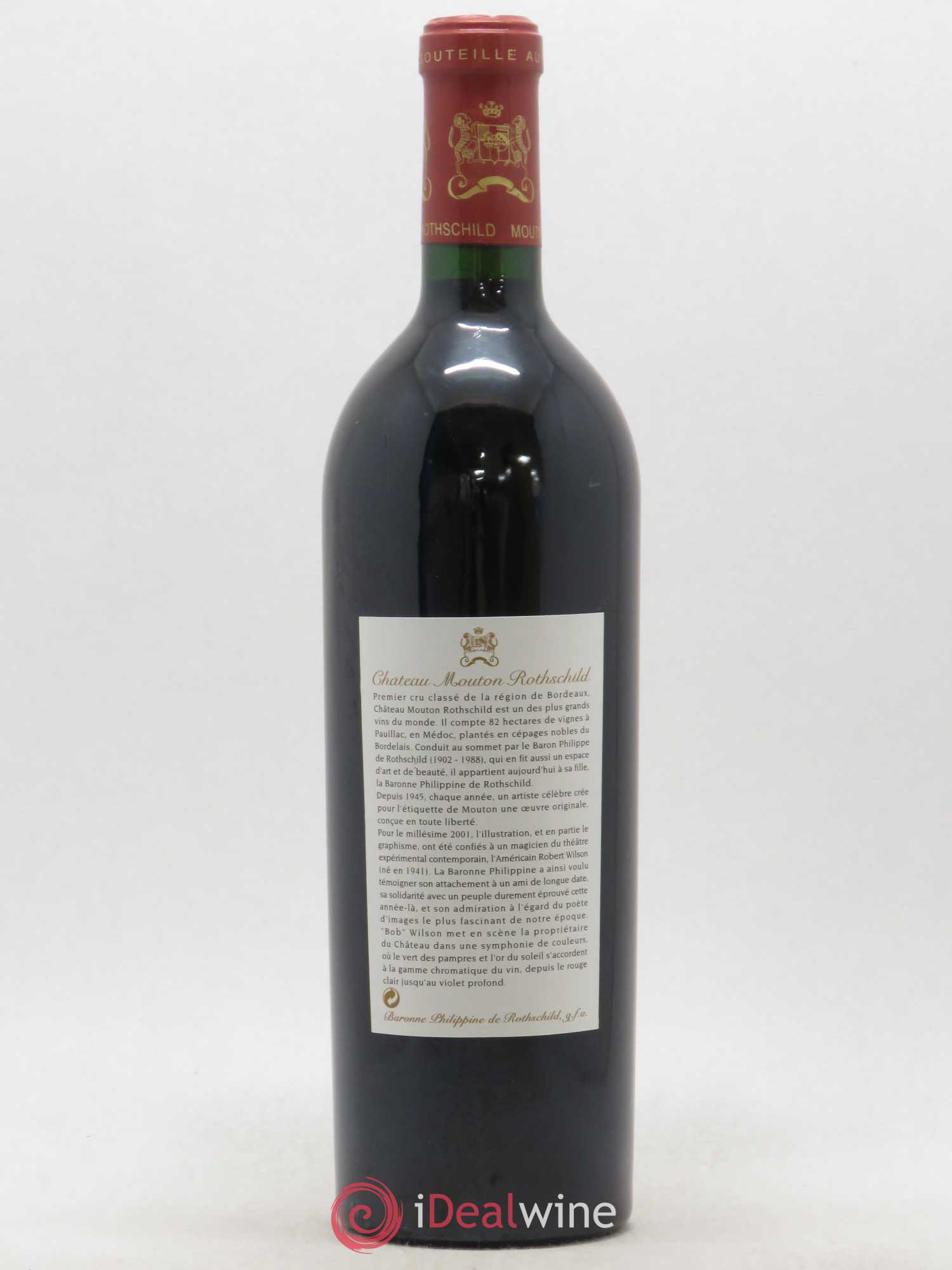 Château Mouton Rothschild 1er Grand Cru Classé 2001 - Lot de 1 bouteille - 1
