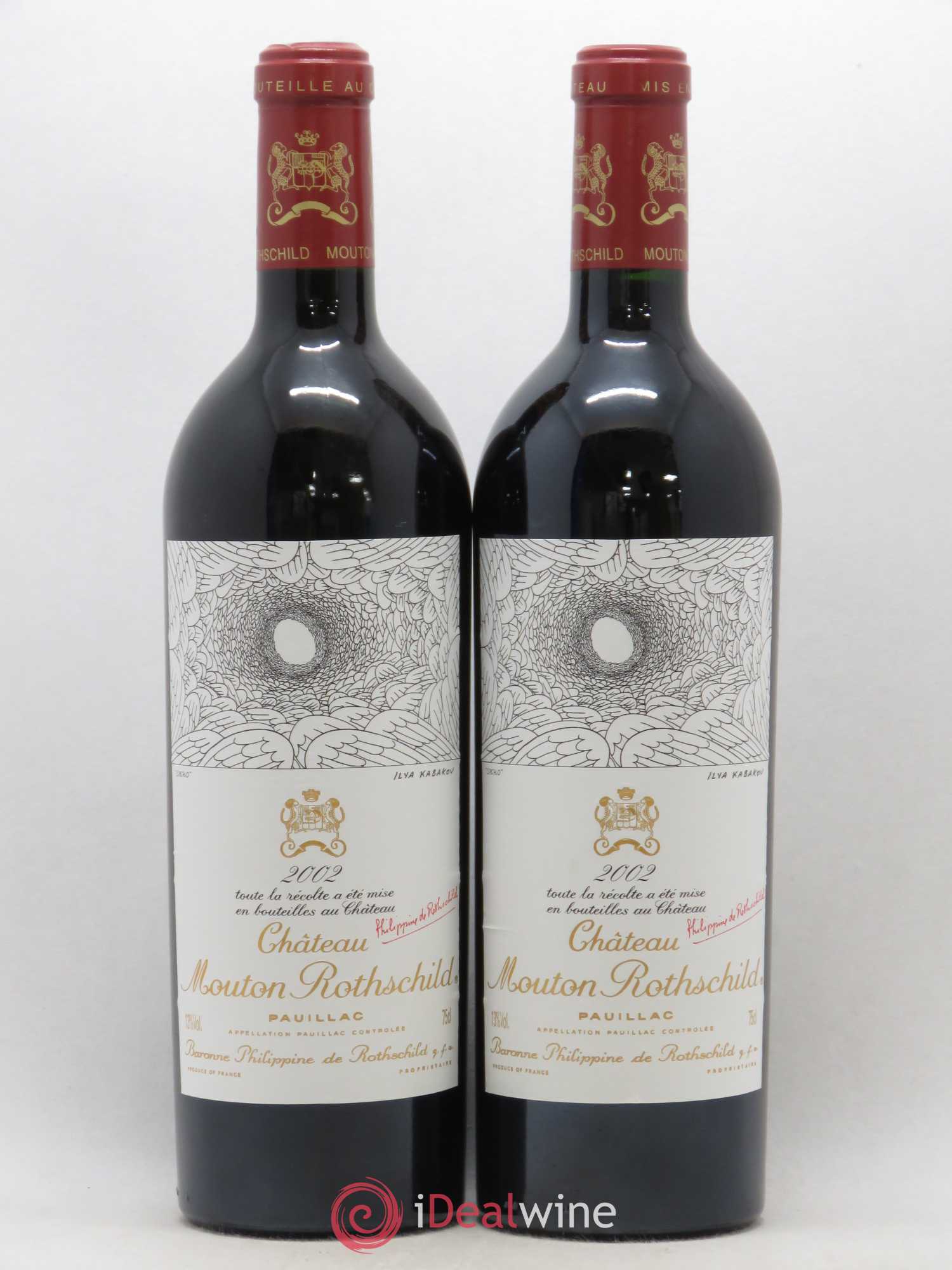 Château Mouton Rothschild 1er Grand Cru Classé 2002 - Lot de 2 bouteilles - 0