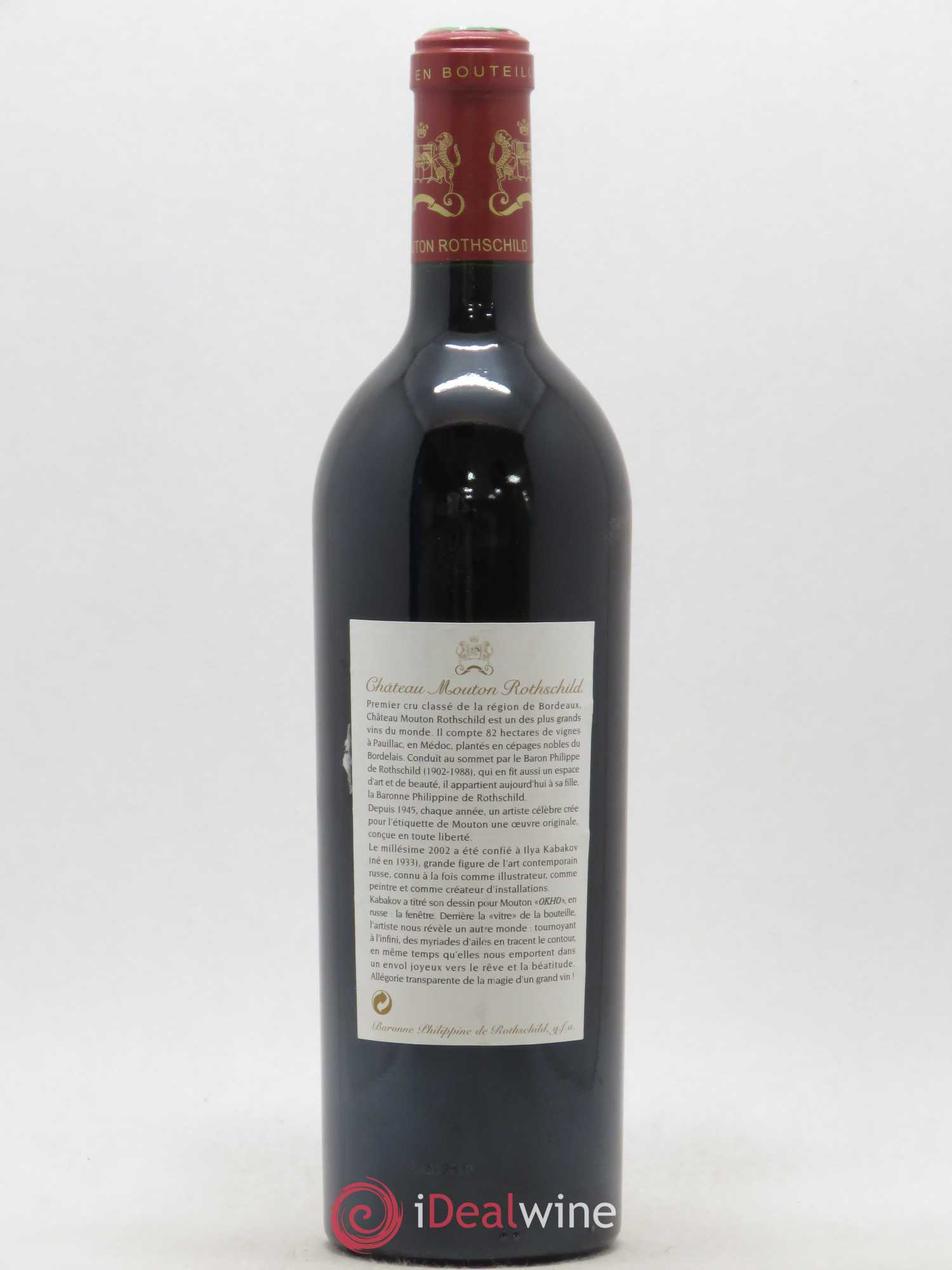 Château Mouton Rothschild 1er Grand Cru Classé 2002 - Lot de 1 bouteille - 1