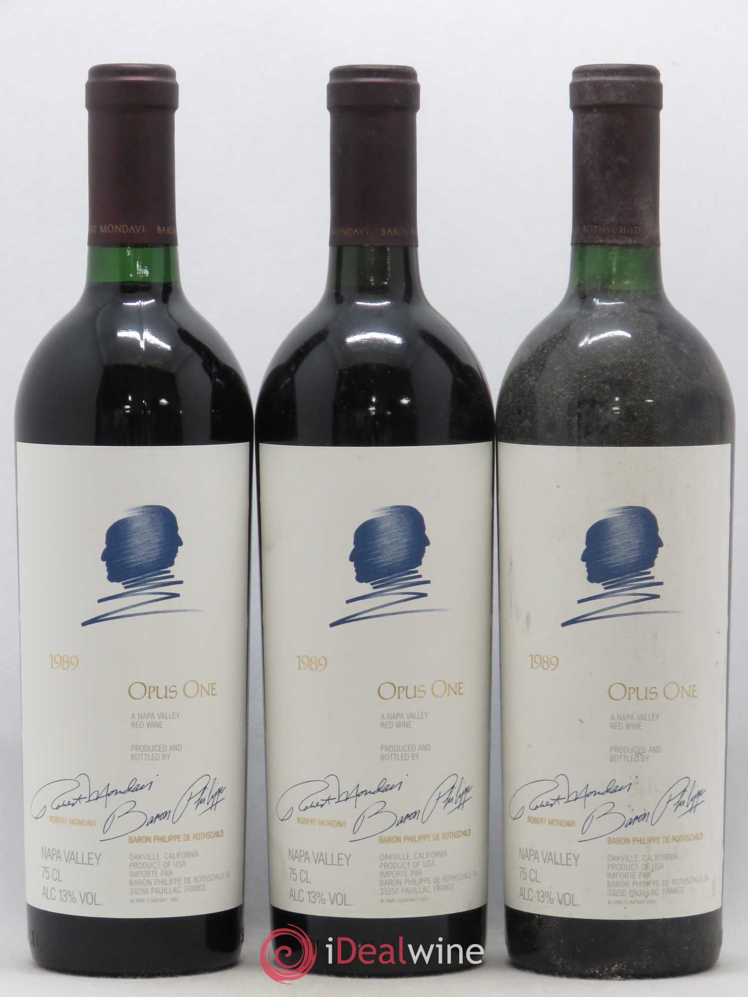 Napa Valley Opus One Robert Mondavi 1989 - Lot de 3 bouteilles - 0