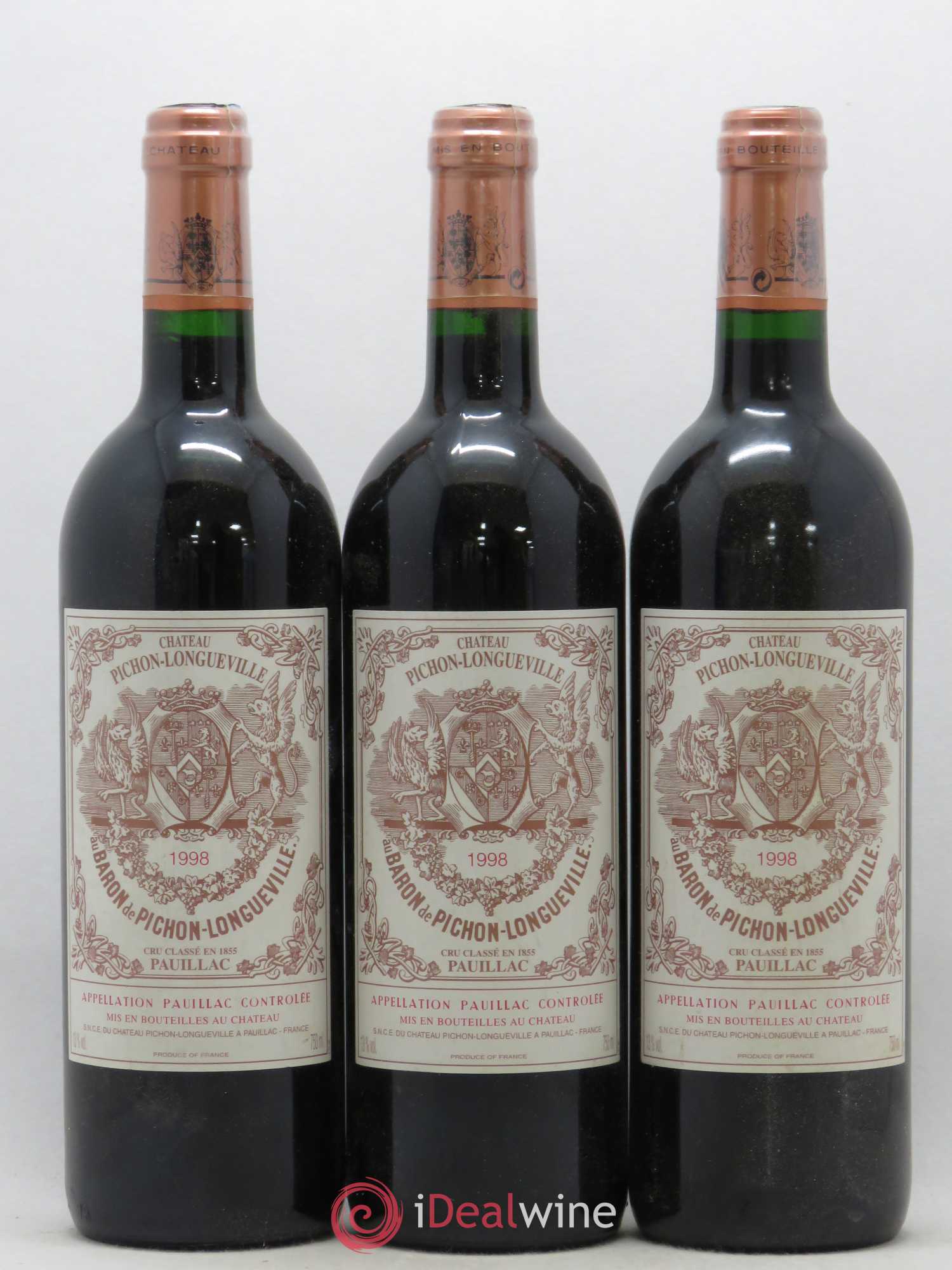Pichon Longueville Baron 2ème Grand Cru Classé 1998 - Lot de 6 bouteilles - 1