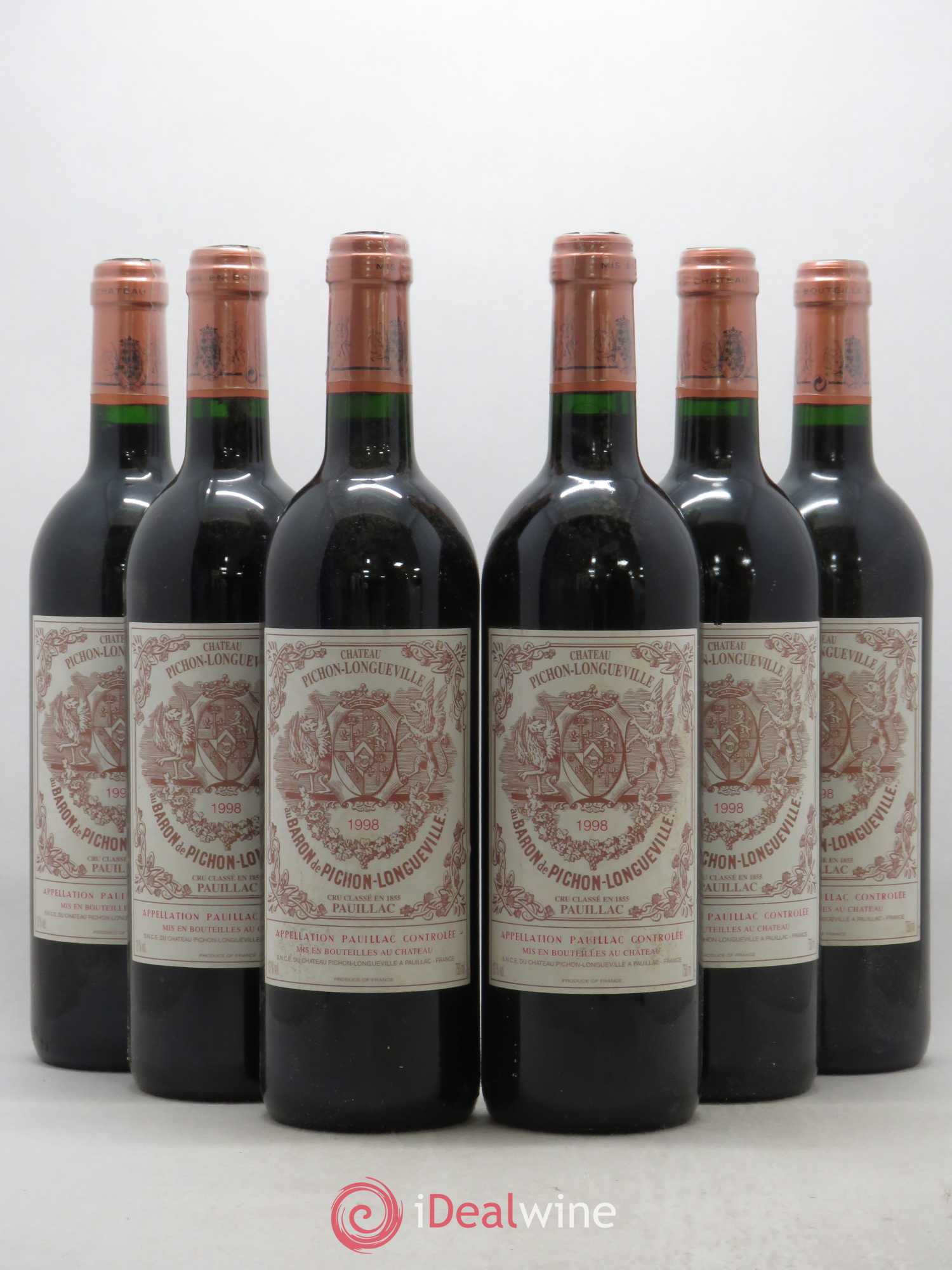 Pichon Longueville Baron 2ème Grand Cru Classé 1998 - Lot de 6 bouteilles - 0