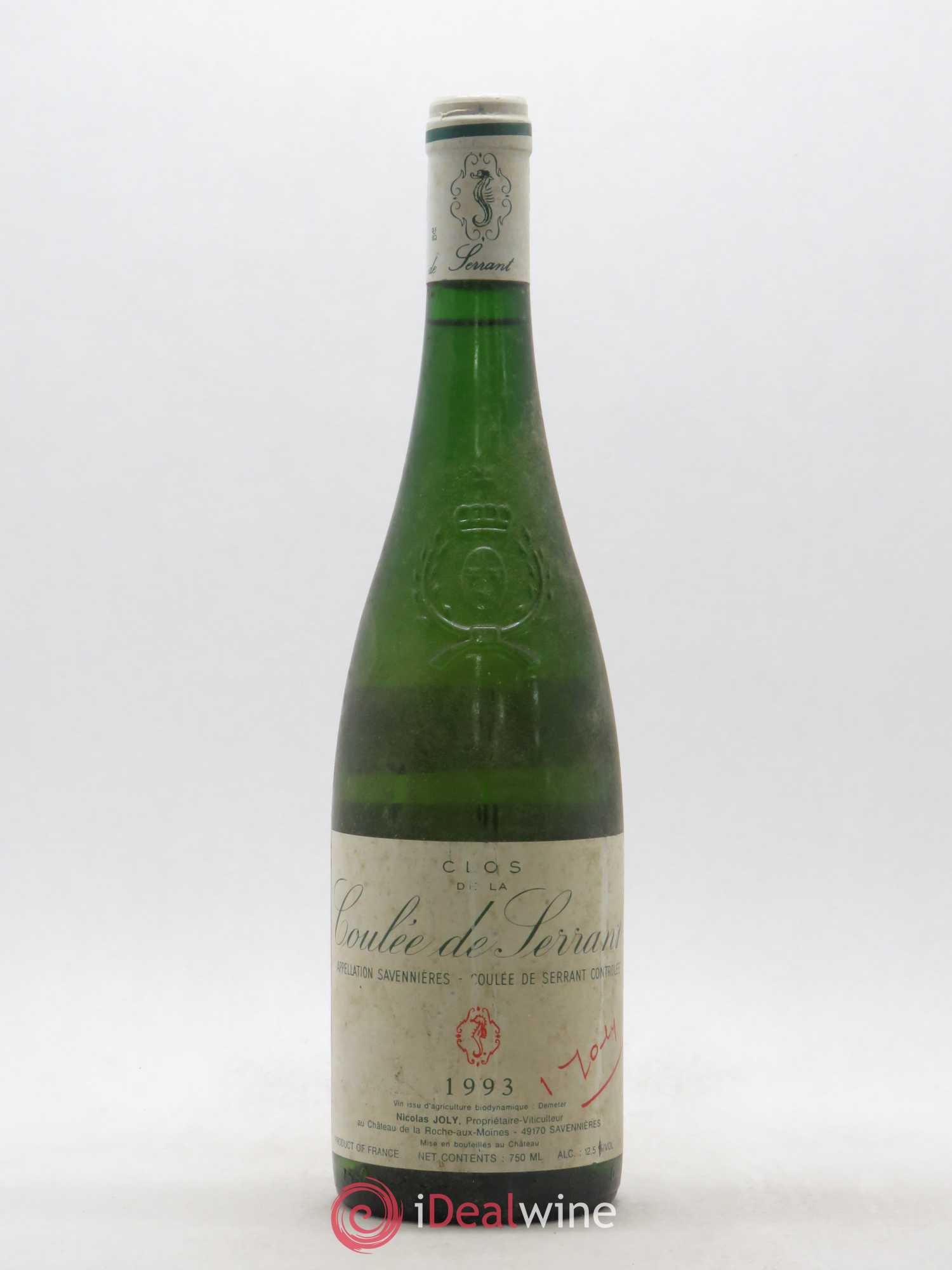 Savennières Clos de la Coulée de Serrant Vignobles de la Coulée de Serrant - Nicolas Joly 1993 - Lot de 1 bouteille - 0