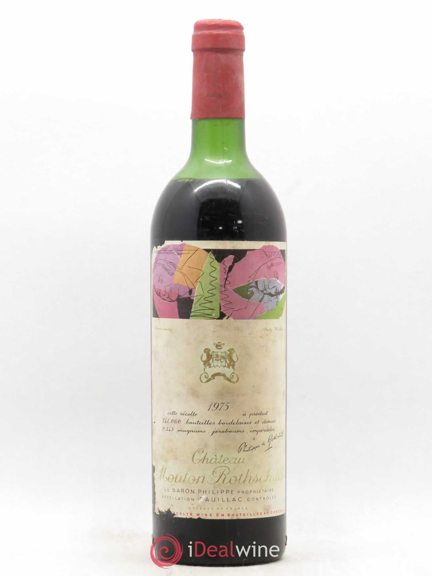 Château Mouton Rothschild 1er Grand Cru Classé 1975 - Lot de 1 bouteille - 0