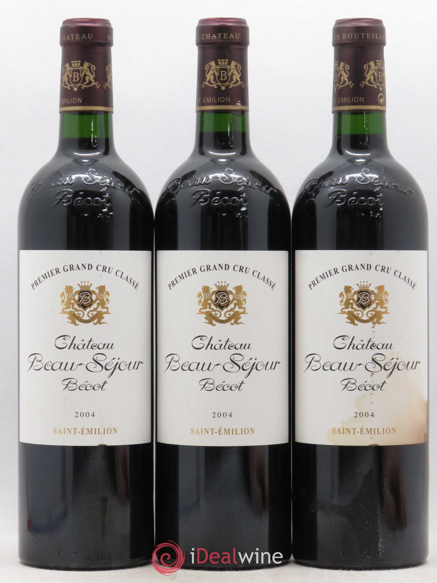 Château Beau-Séjour Bécot 1er Grand Cru Classé B 2004 - Lot de 3 bouteilles - 0