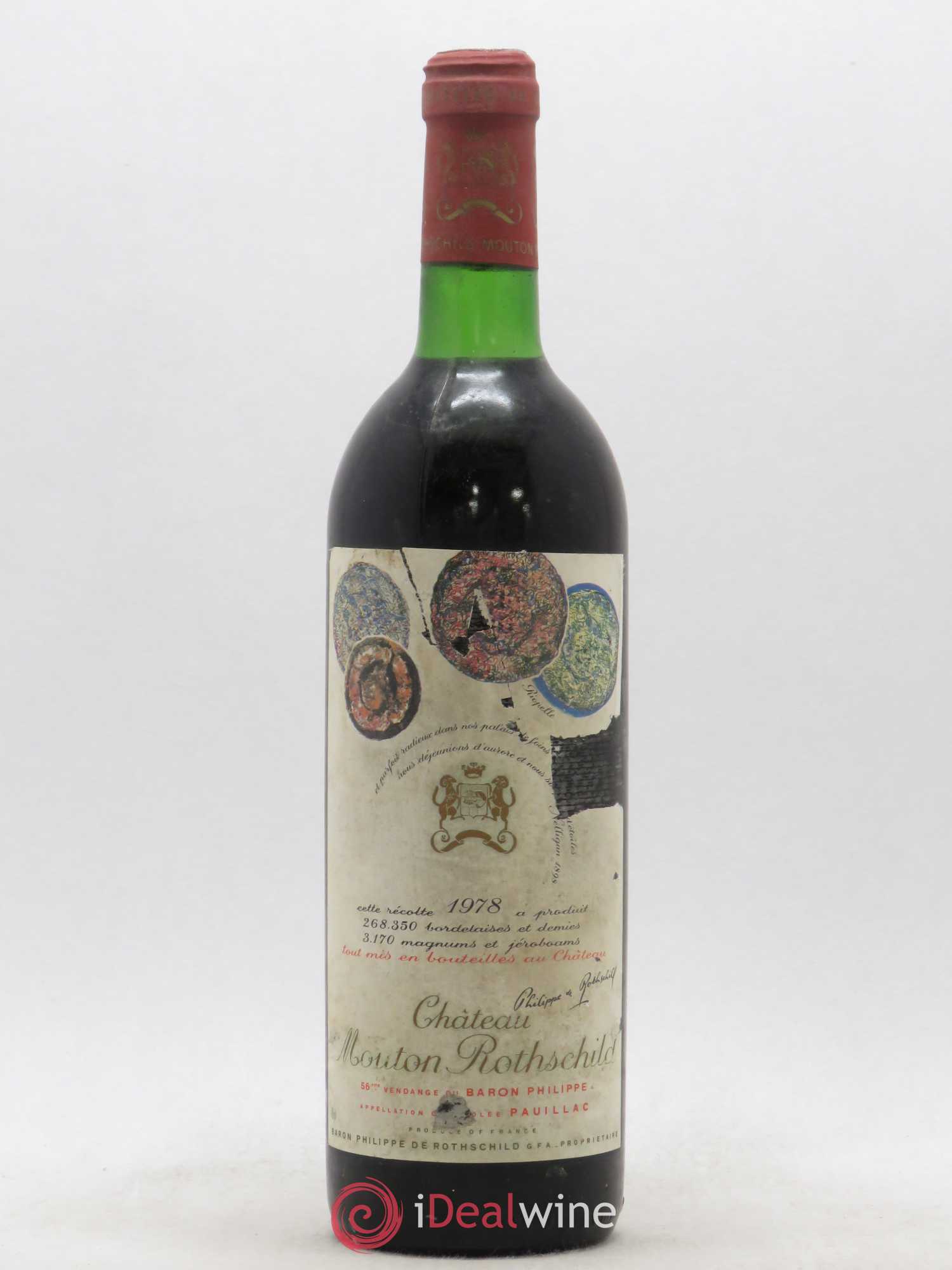 Château Mouton Rothschild 1er Grand Cru Classé 1978 - Lot de 1 bouteille - 0