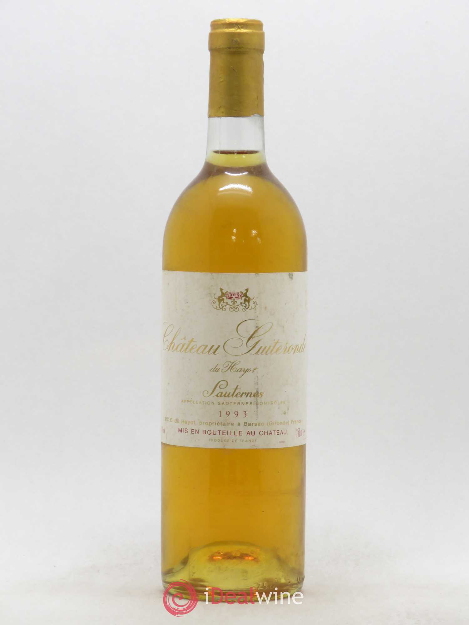 Sauternes Château Guiteronde du Hayot (sans prix de réserve) 1993 - Posten von 1 Flasche - 0