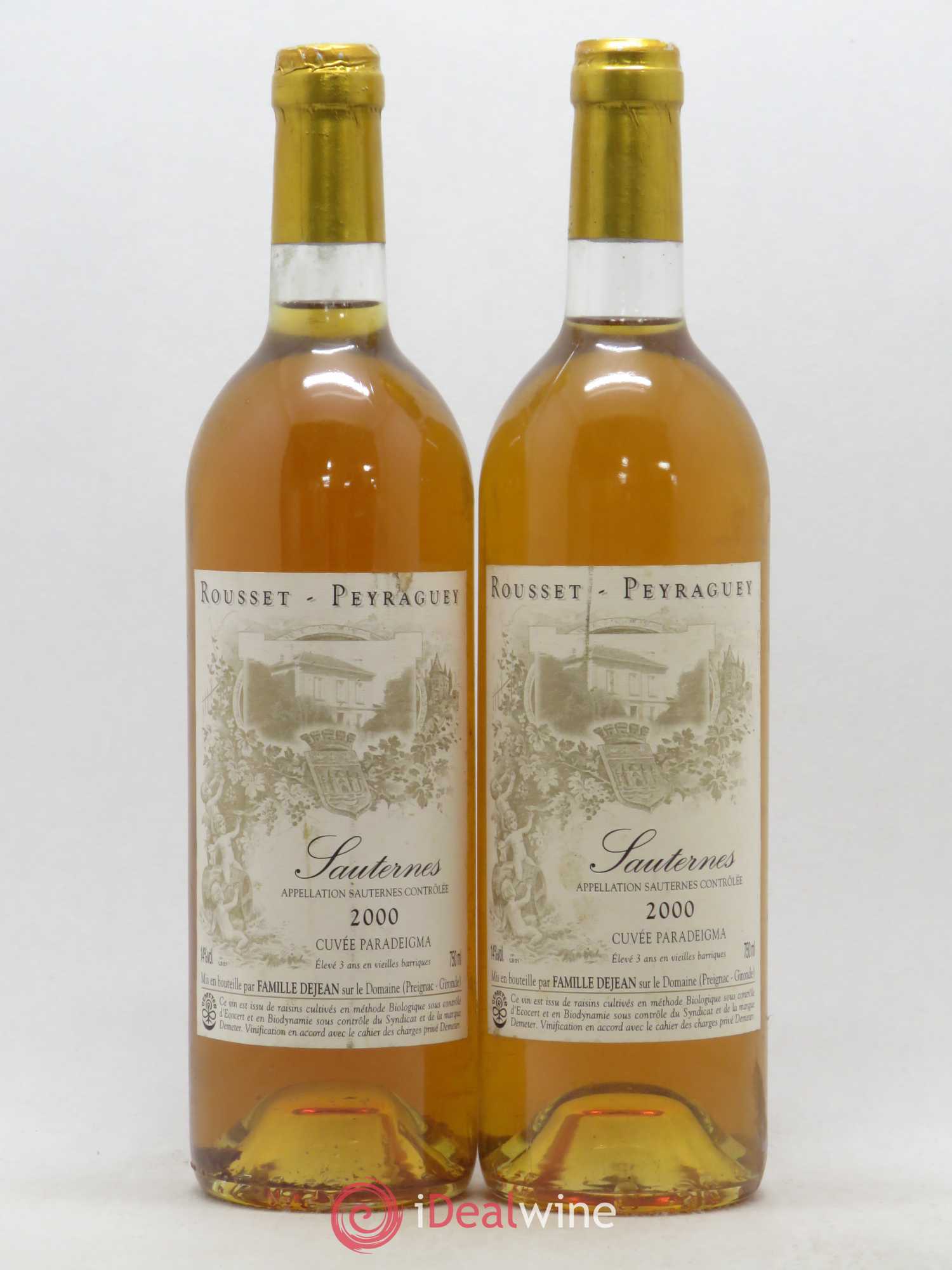 Sauternes Domaine de Rousset Peyraguey Paradeigma 2000 - Posten von 2 Flaschen - 0