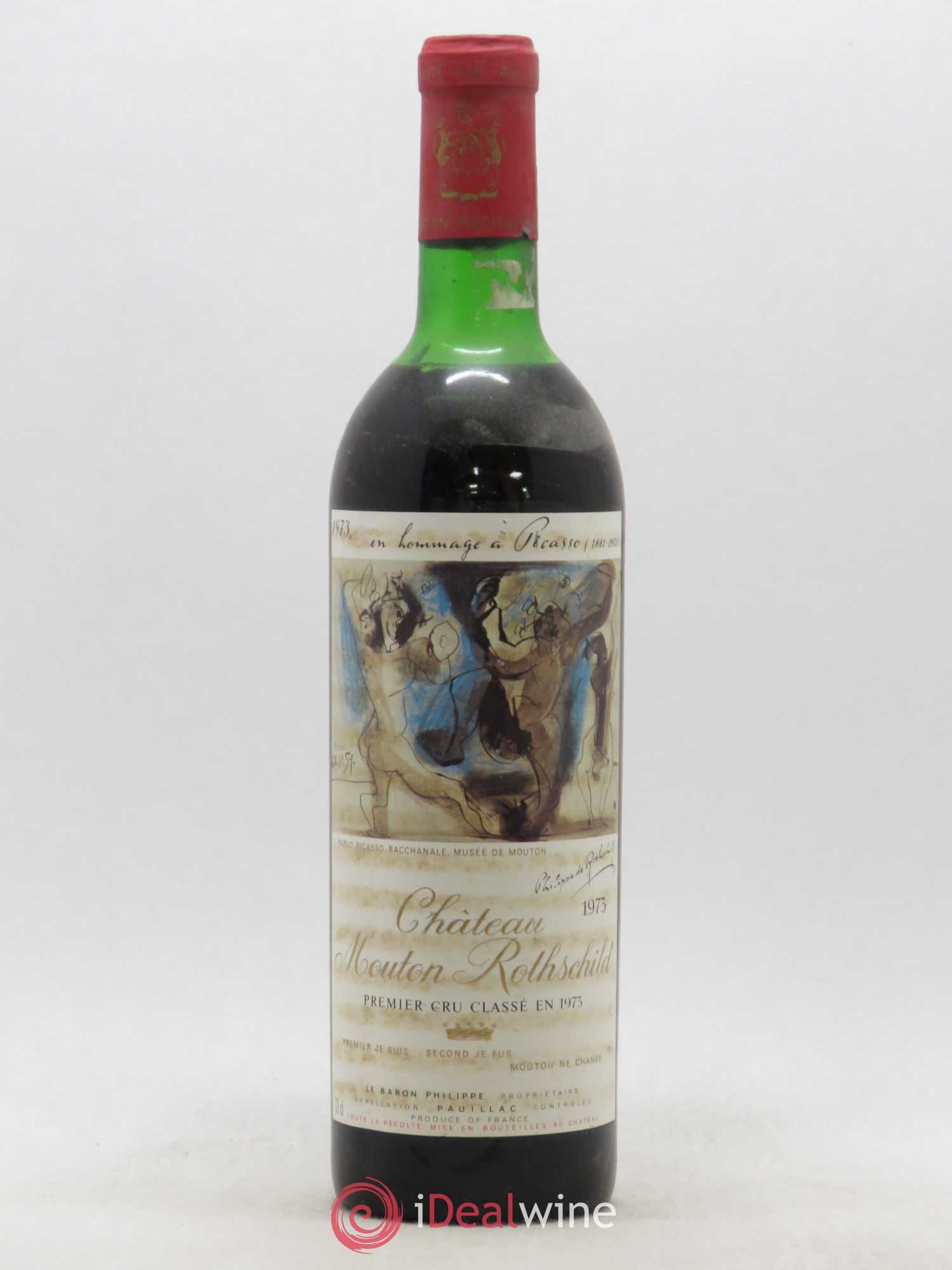 Château Mouton Rothschild 1er Grand Cru Classé 1973 - Lot de 1 bouteille - 0