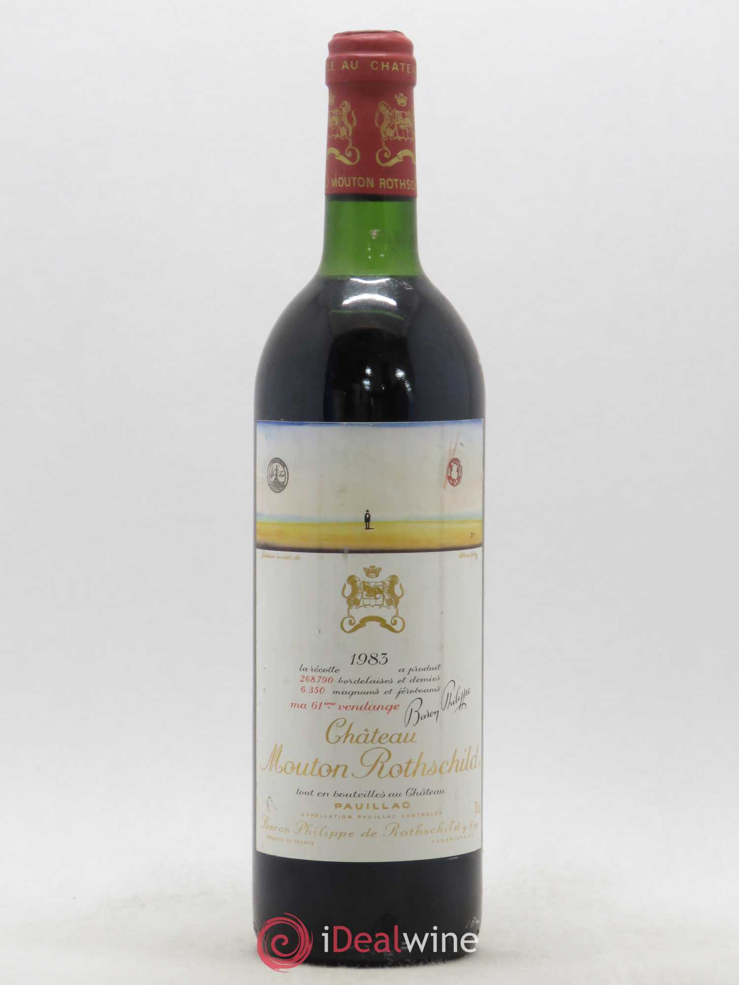 Château Mouton Rothschild 1er Grand Cru Classé 1983 - Lot de 1 bouteille - 0