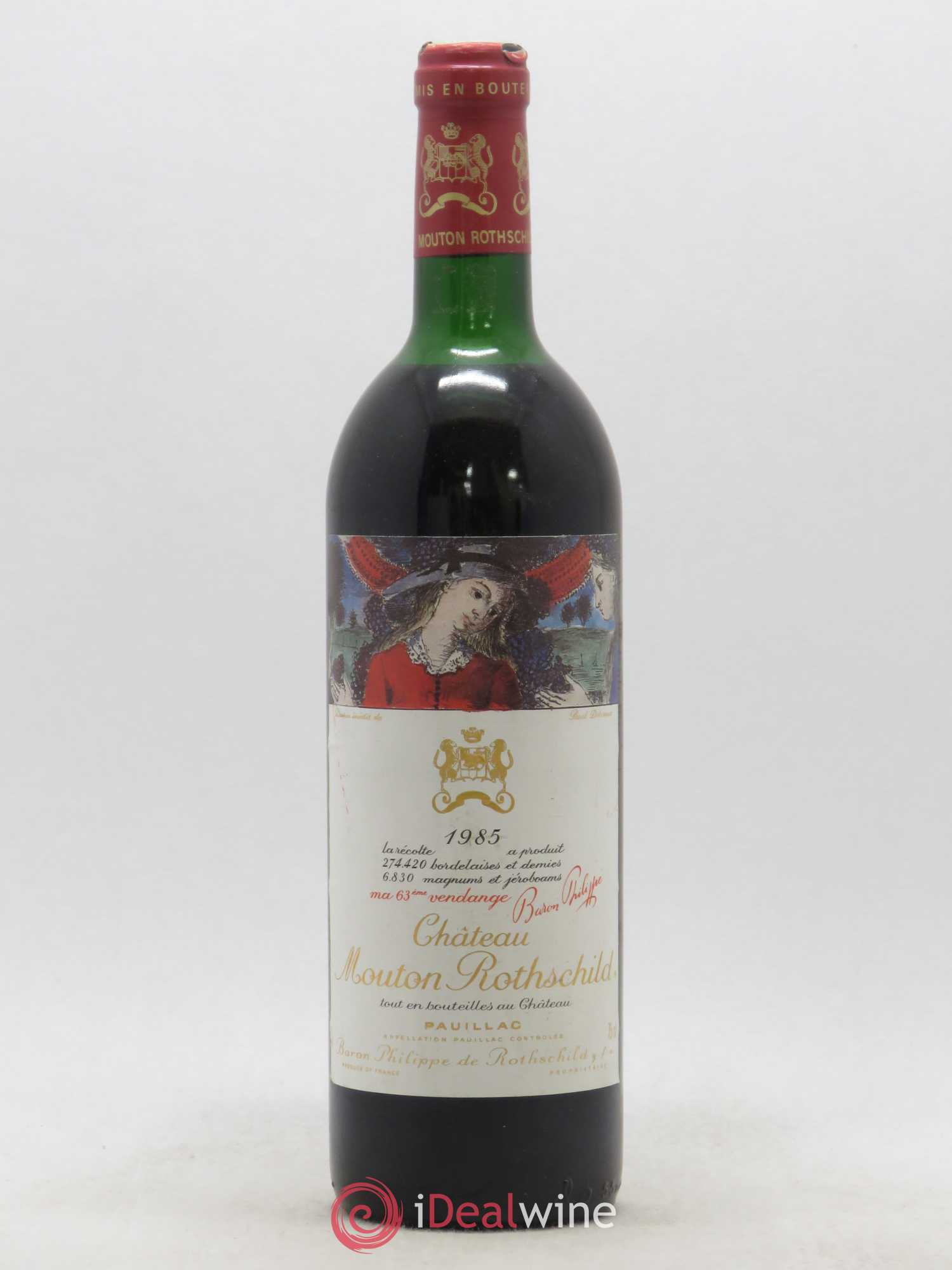 Château Mouton Rothschild 1er Grand Cru Classé 1985 - Lot de 1 bouteille - 0