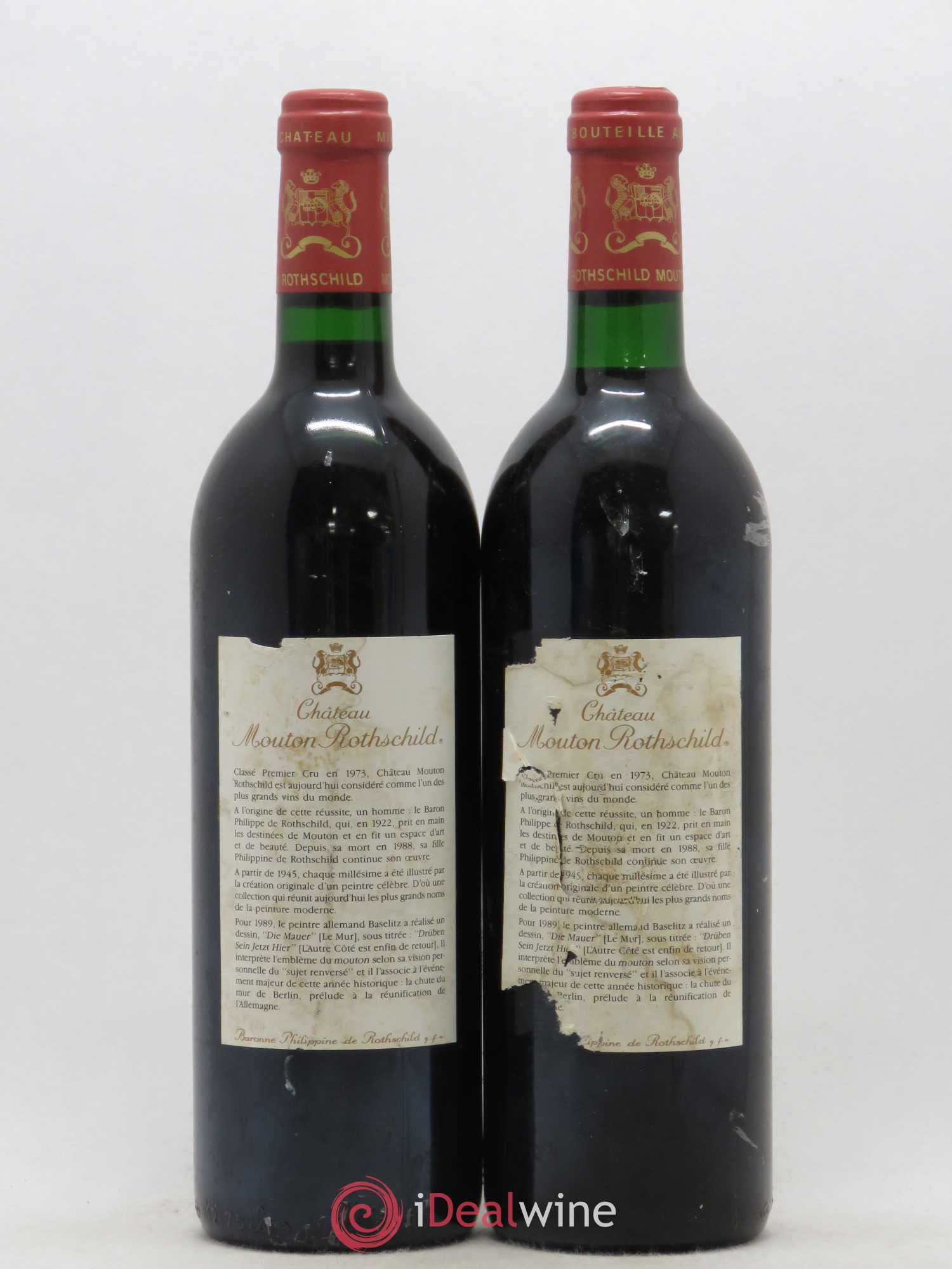 Château Mouton Rothschild 1er Grand Cru Classé 1989 - Lot de 2 bouteilles - 1