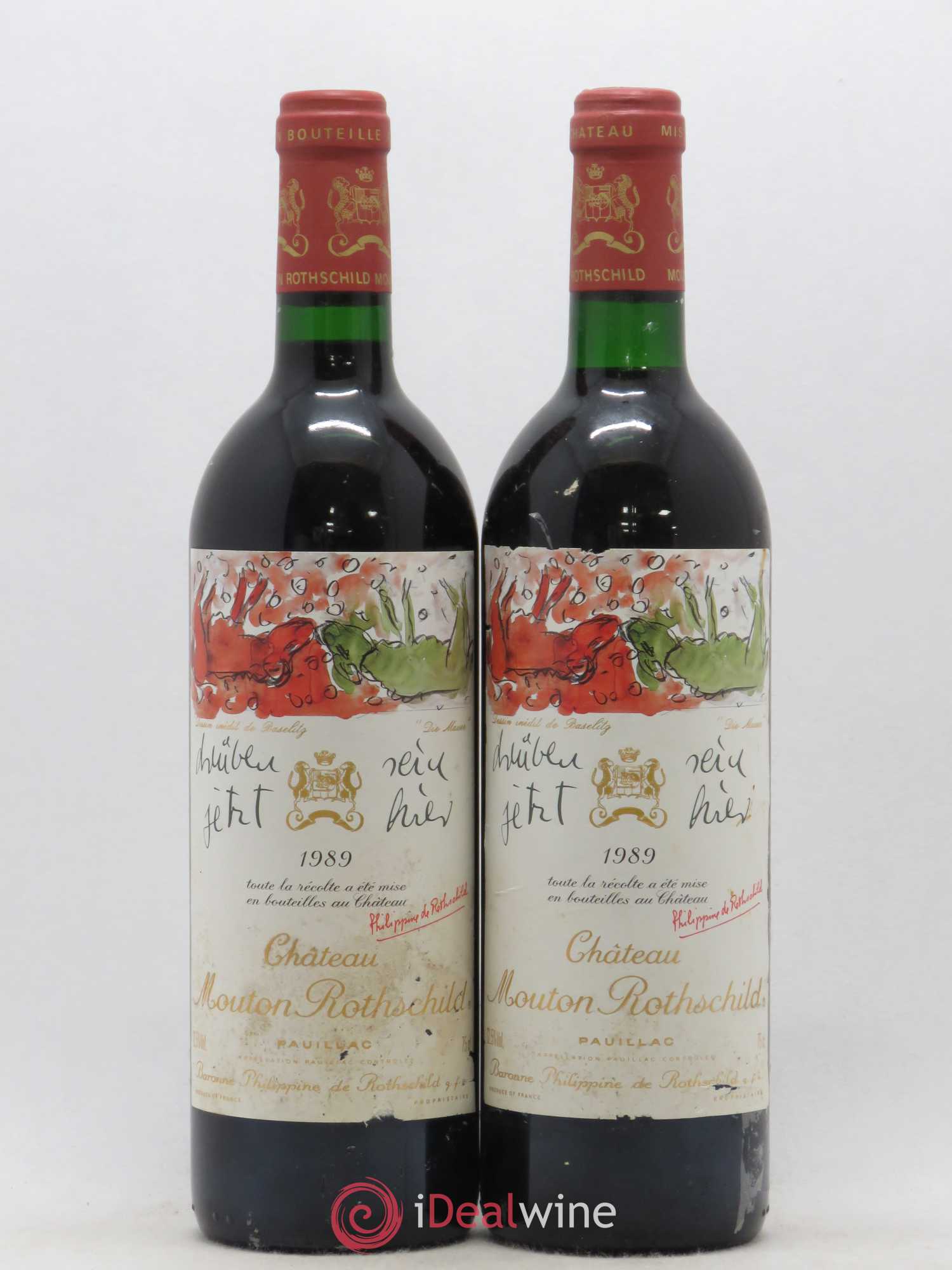 Château Mouton Rothschild 1er Grand Cru Classé 1989 - Lot de 2 bouteilles - 0