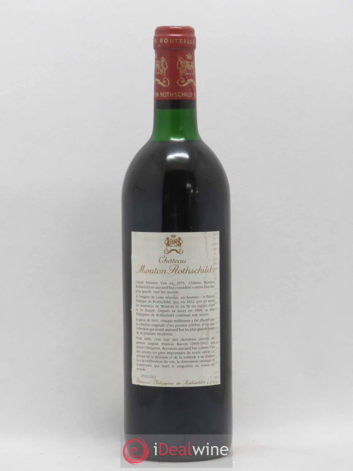 Château Mouton Rothschild 1er Grand Cru Classé 1990 - Lot de 1 bouteille - 1