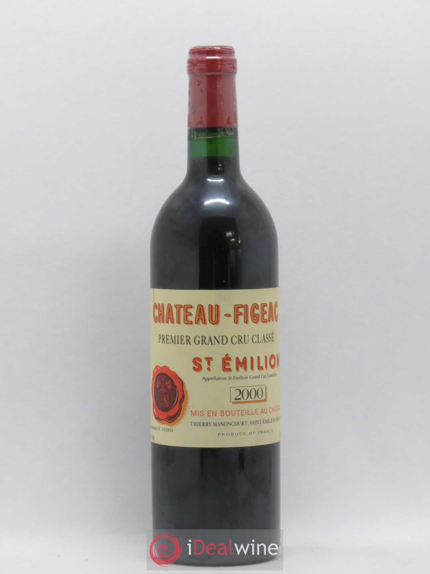 Château Figeac 1er Grand Cru Classé A 2000 - Lot de 1 bouteille - 0