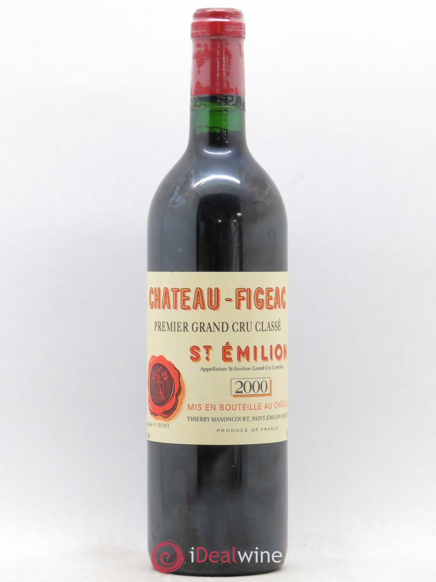 Château Figeac 1er Grand Cru Classé A 2000 - Lot de 1 bouteille - 0