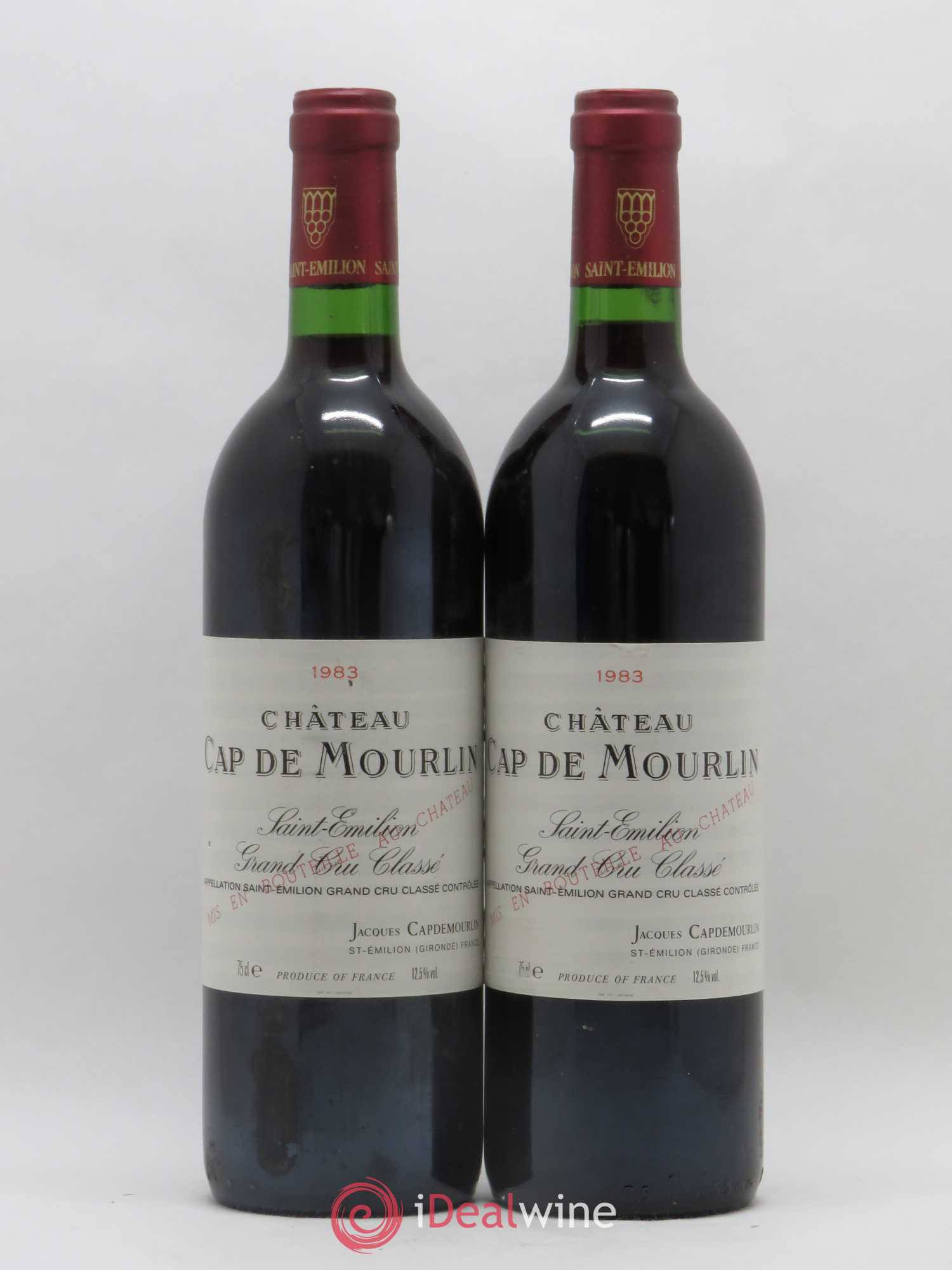 Château Cap de Mourlin Grand Cru Classé 1983 - Lot de 2 bouteilles - 0