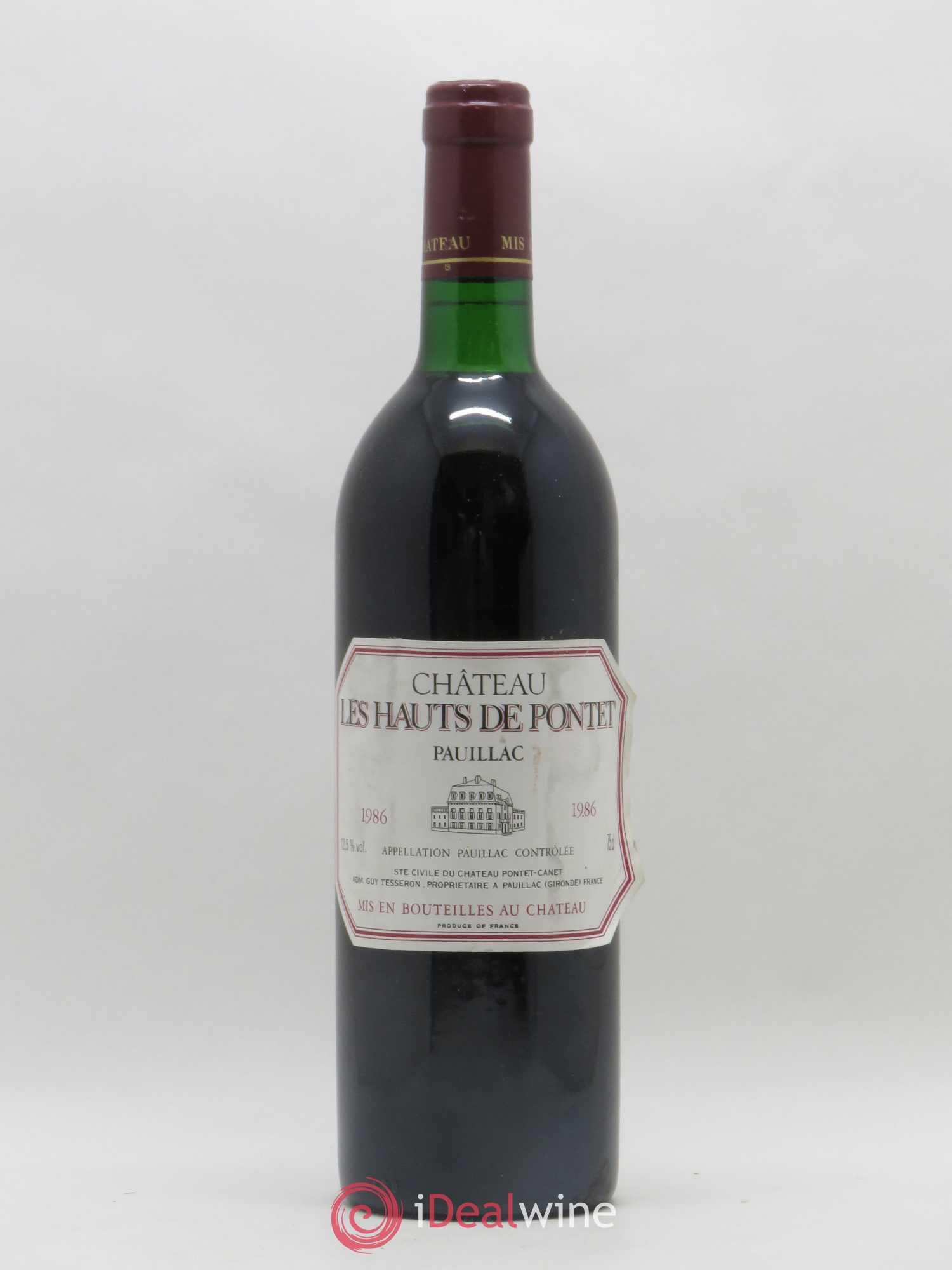 Les Hauts de Pontet-Canet Second Vin (senza prezzo di riserva) 1986 - Lotto di 1 bottiglia - 0