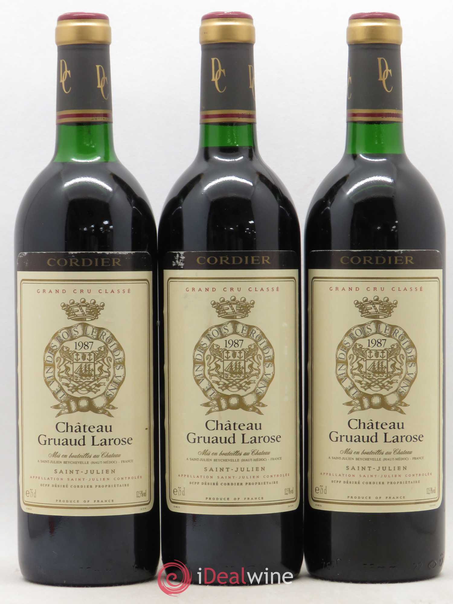 Château Gruaud Larose 2ème Grand Cru Classé 1987 - Lot de 3 bouteilles - 0