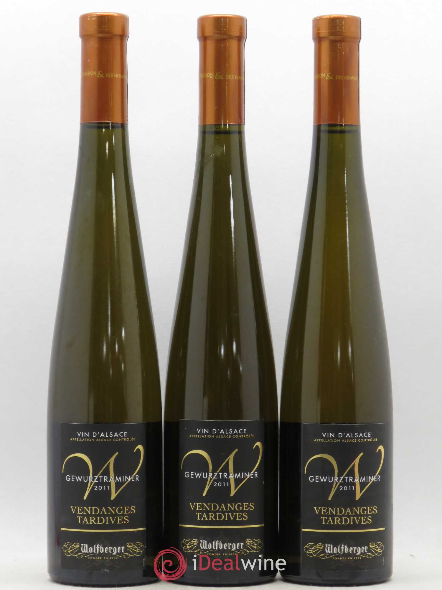 Gewurztraminer vendanges tardives Wolfberger (sans prix de réserve) 2011 - Posten von 3 Flaschen - 0