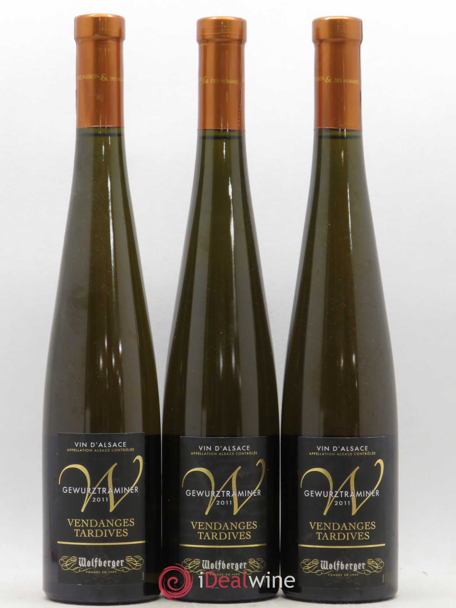 Gewurztraminer vendanges tardives Wolfberger (sans prix de réserve) 2011 - Posten von 3 Flaschen - 0