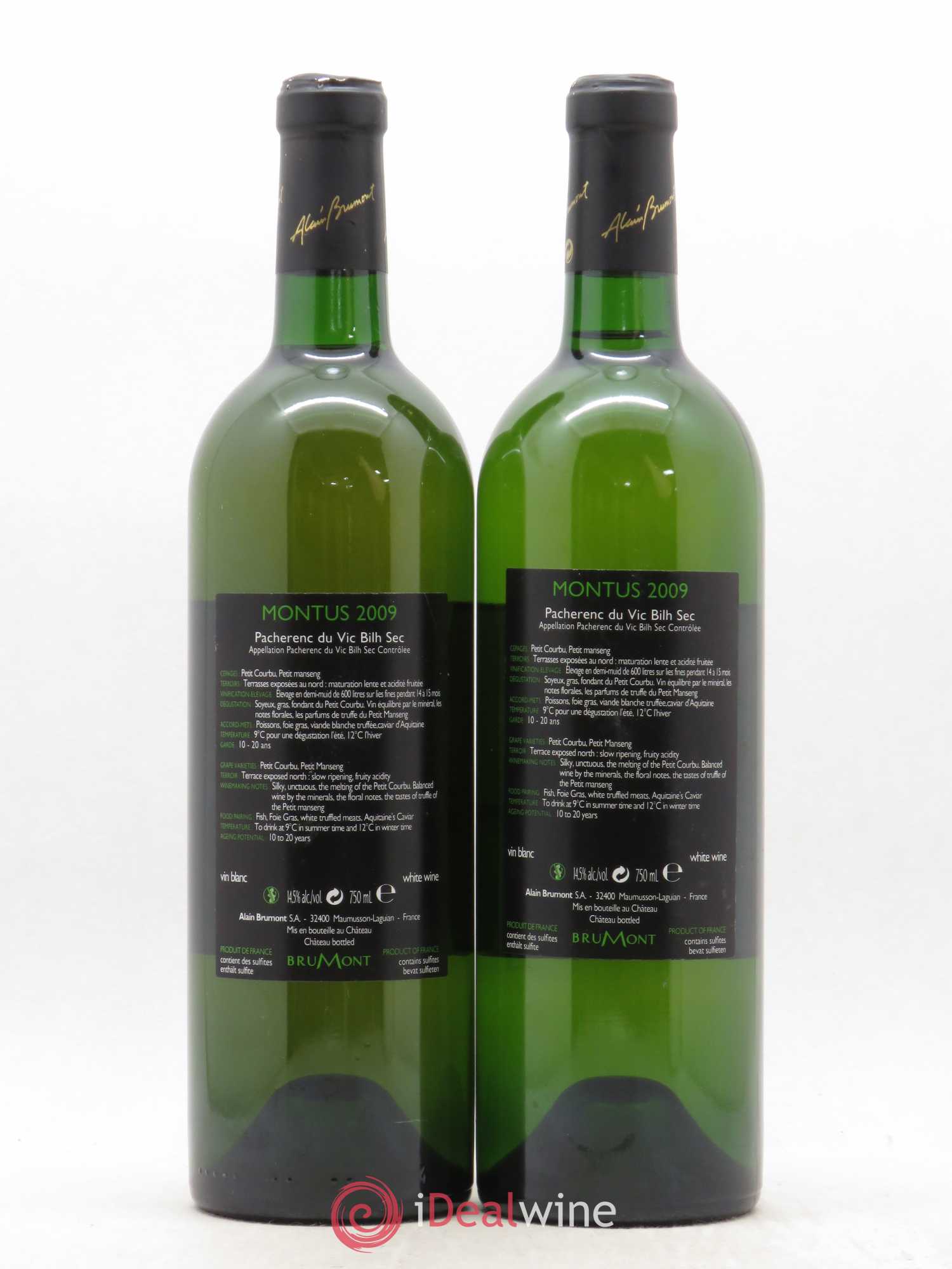 Pacherenc du Vic-Bihl Sec Château Montus 2009 - Posten von 2 Flaschen - 1