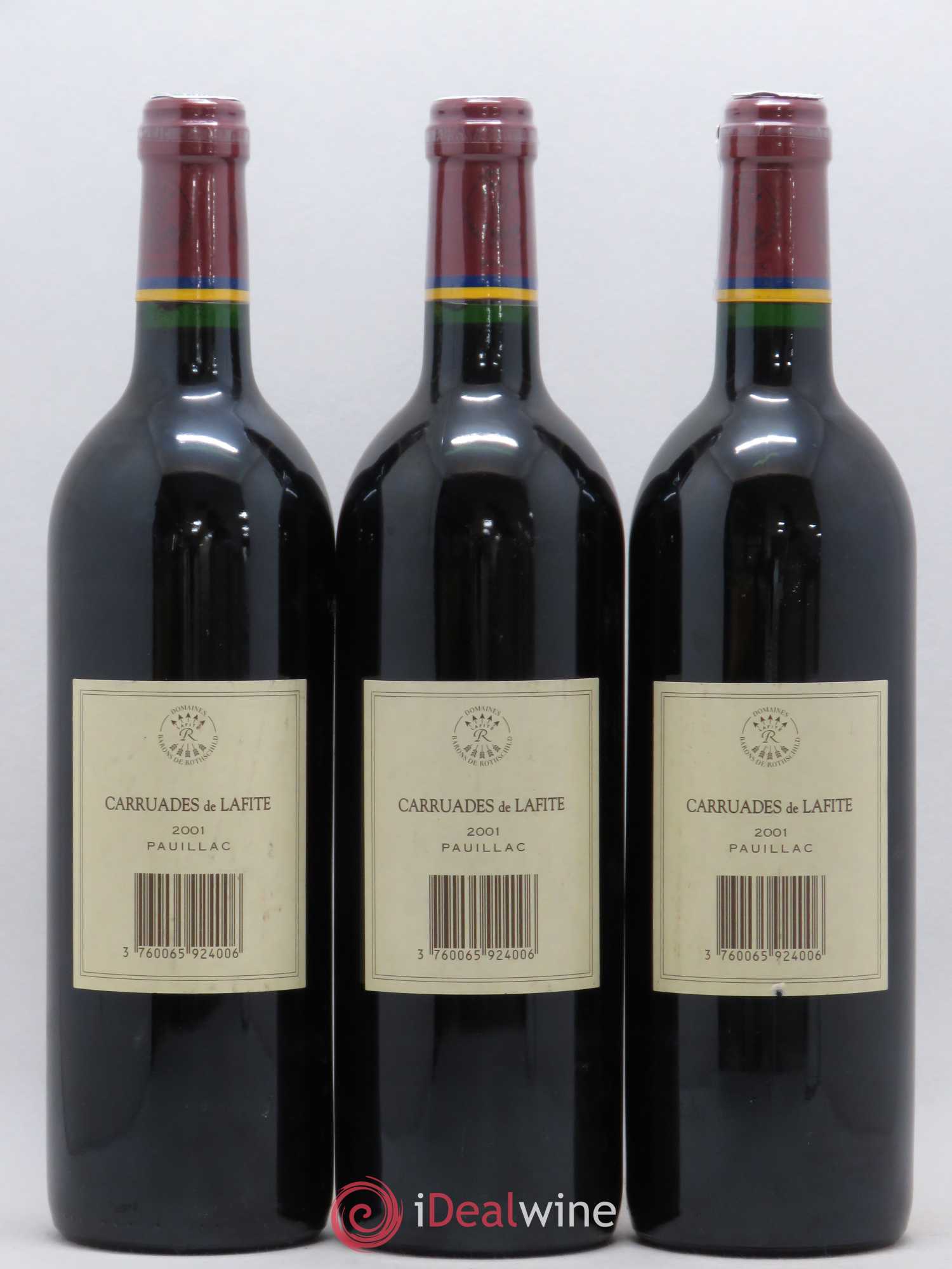 Carruades de Lafite Rothschild Second Vin 2001 - Lot de 3 bouteilles - 1
