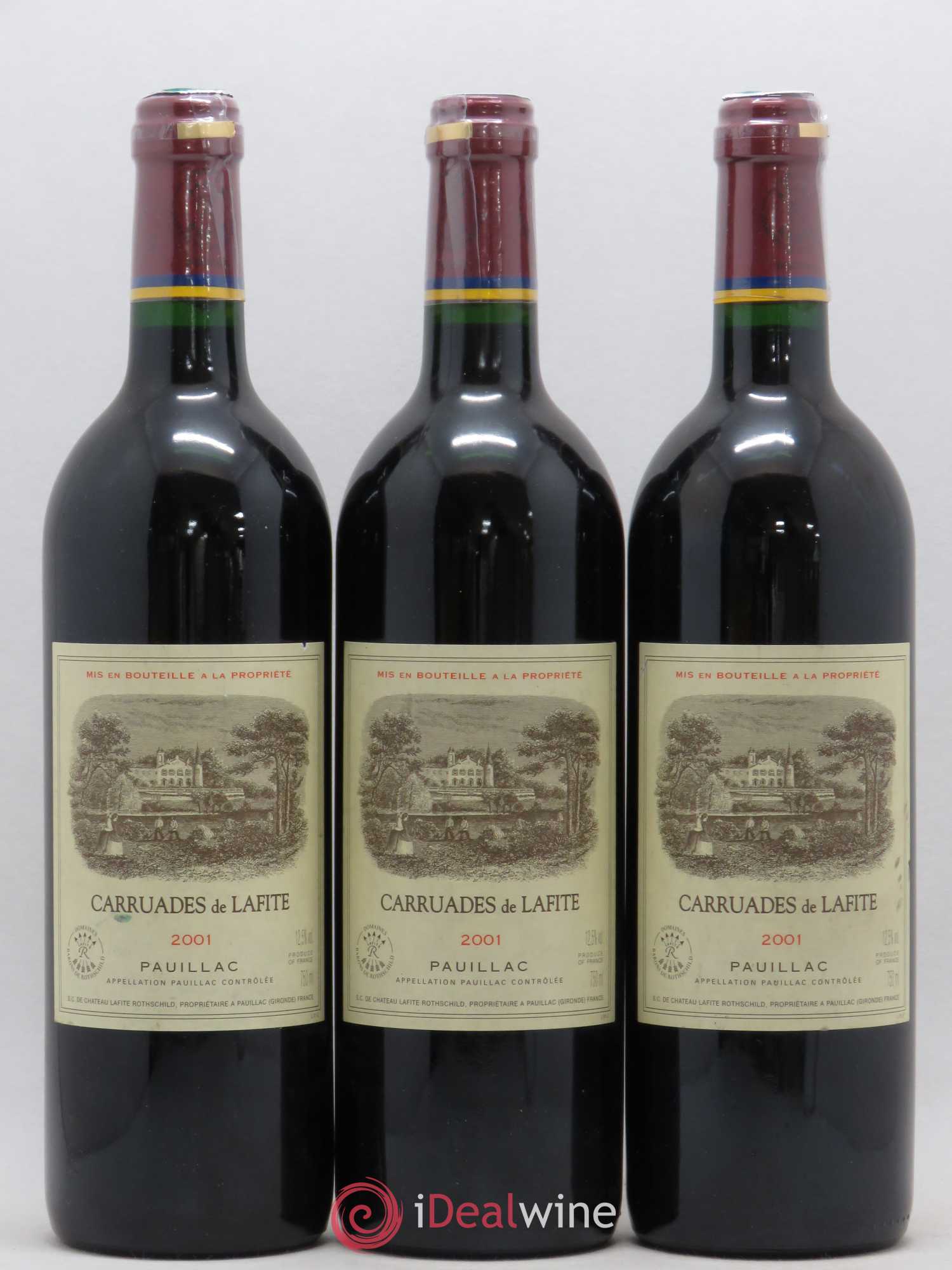 Carruades de Lafite Rothschild Second Vin 2001 - Lot de 3 bouteilles - 0
