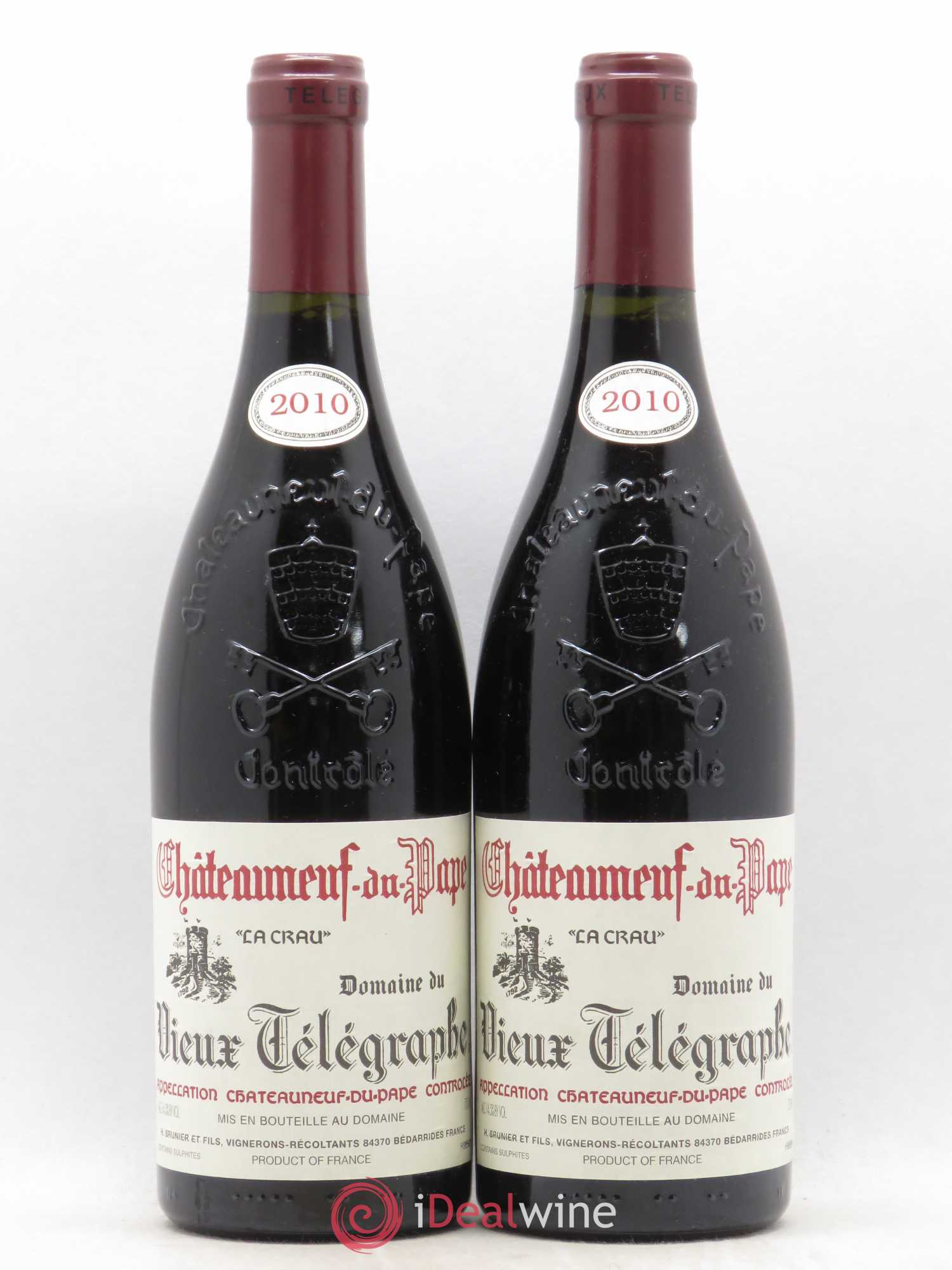 Châteauneuf-du-Pape Vieux Télégraphe (Domaine du) Vignobles Brunier 2010 - Lot de 2 bouteilles - 0