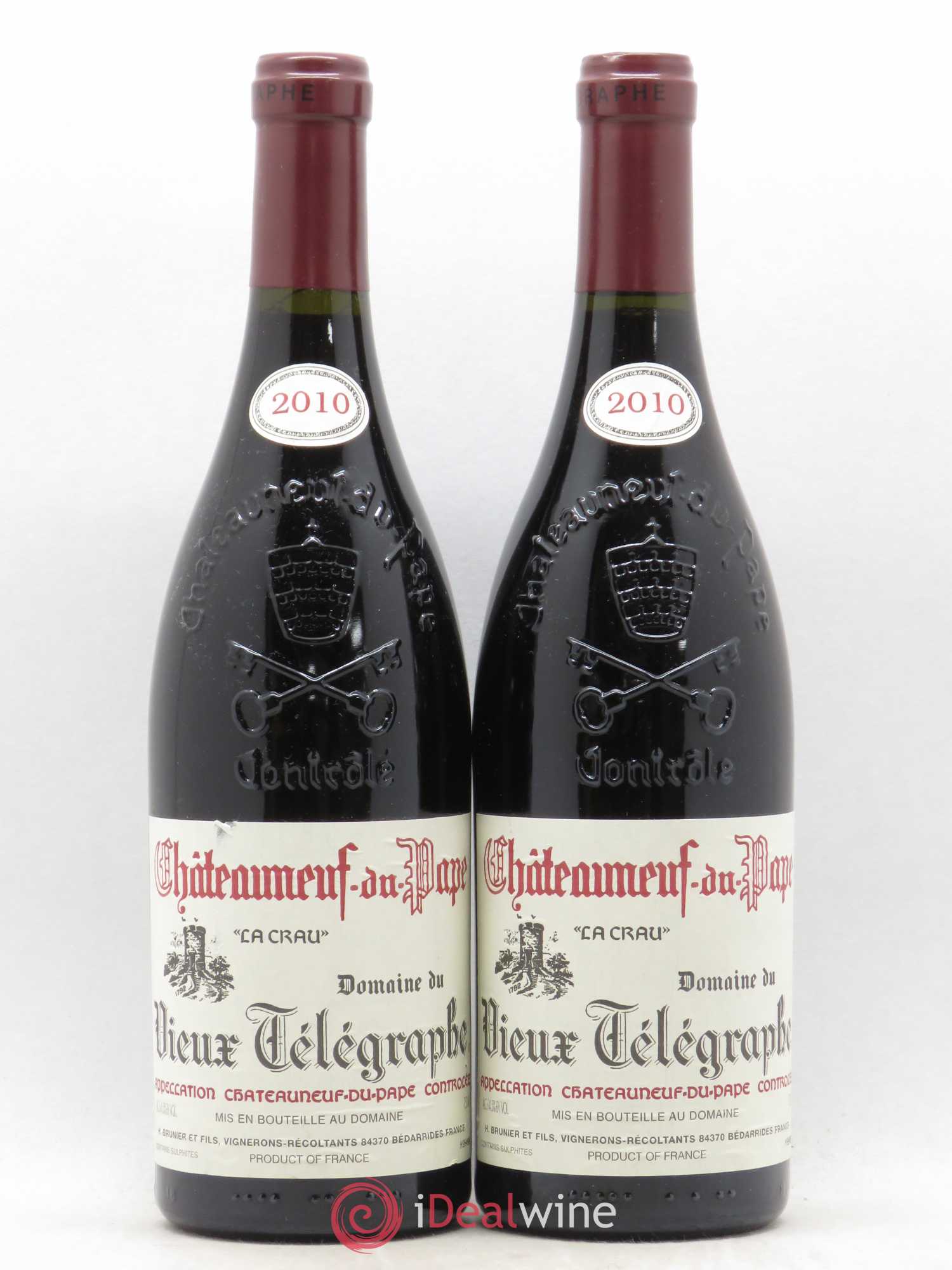 Châteauneuf-du-Pape Vieux Télégraphe (Domaine du) Vignobles Brunier 2010 - Lot de 2 bouteilles - 0