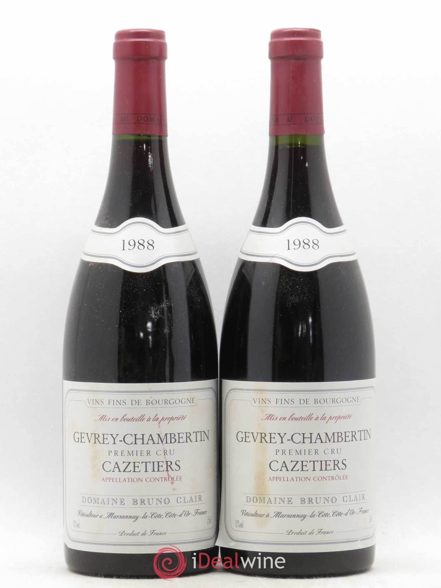 Gevrey-Chambertin 1er Cru Les Cazetiers Bruno Clair (Domaine) 1988 - Lot de 2 bouteilles - 0