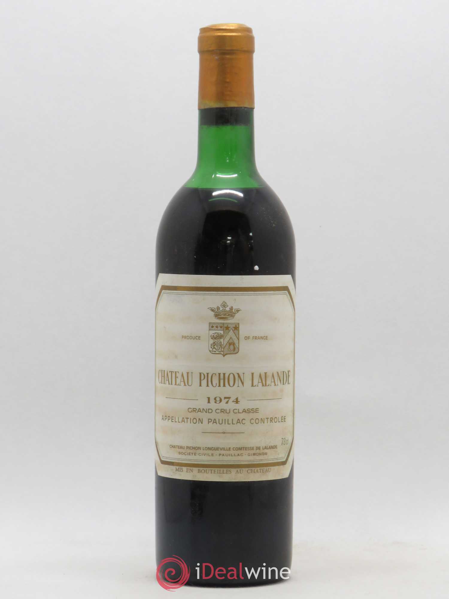 Château Pichon Longueville Comtesse de Lalande 2ème Grand Cru Classé 1974 - Lot de 1 bouteille - 0