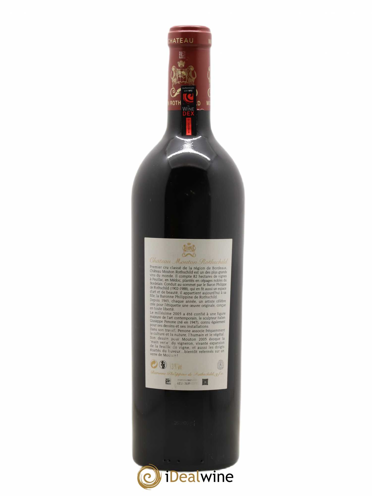 Château Mouton Rothschild 1er Grand Cru Classé 2005 - Lot de 1 bouteille - 1