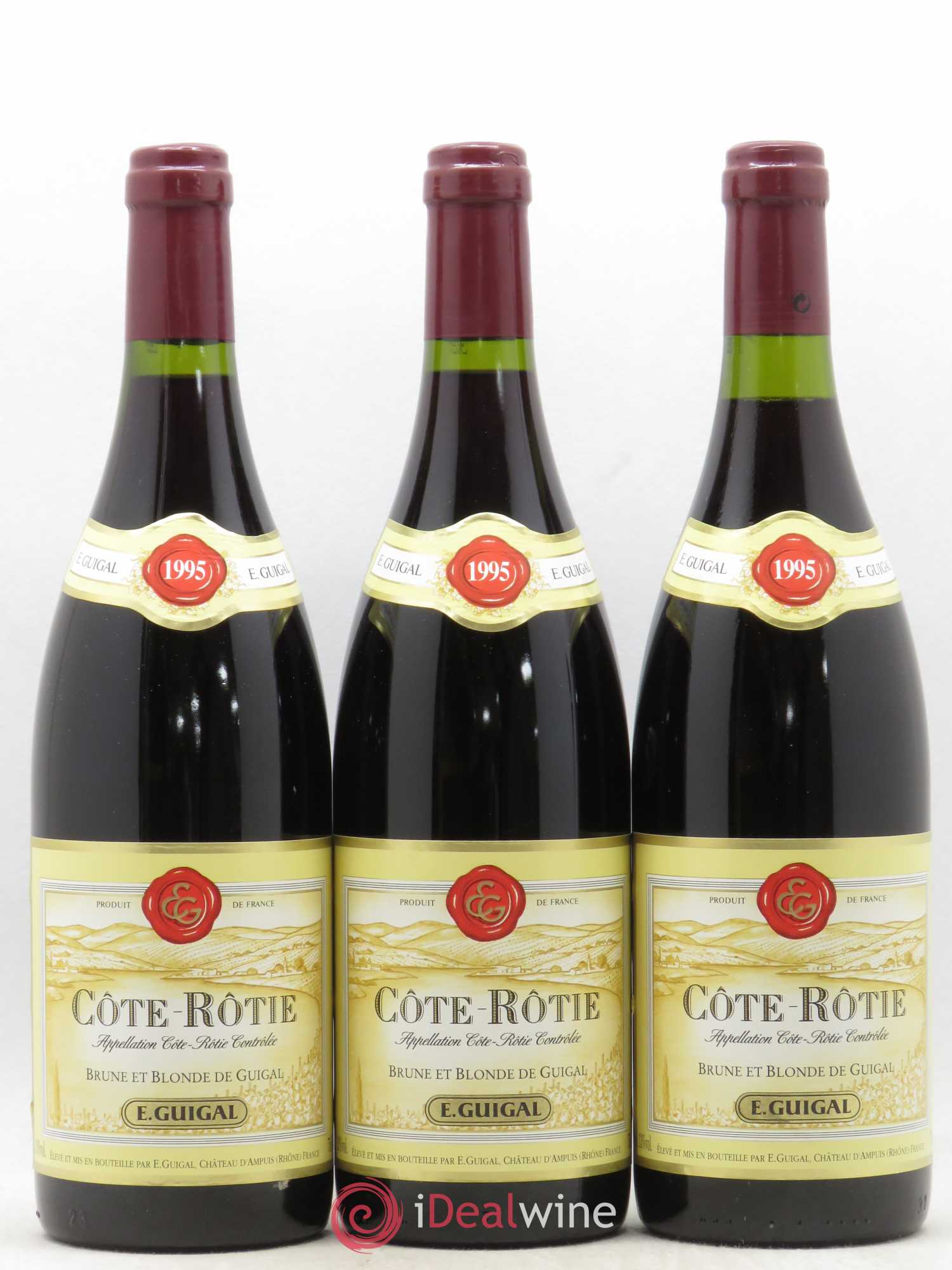 Côte-Rôtie Côtes Brune et Blonde Guigal 1995 - Lot de 3 bouteilles - 0