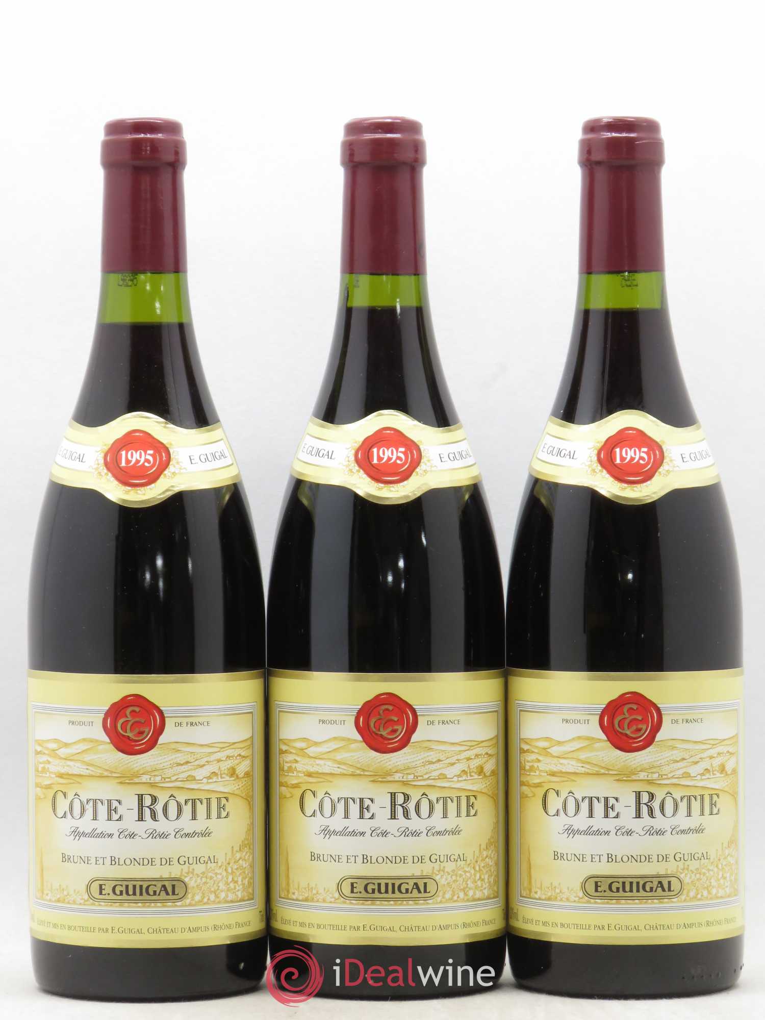 Côte-Rôtie Côtes Brune et Blonde Guigal 1995 - Lot de 3 bouteilles - 0