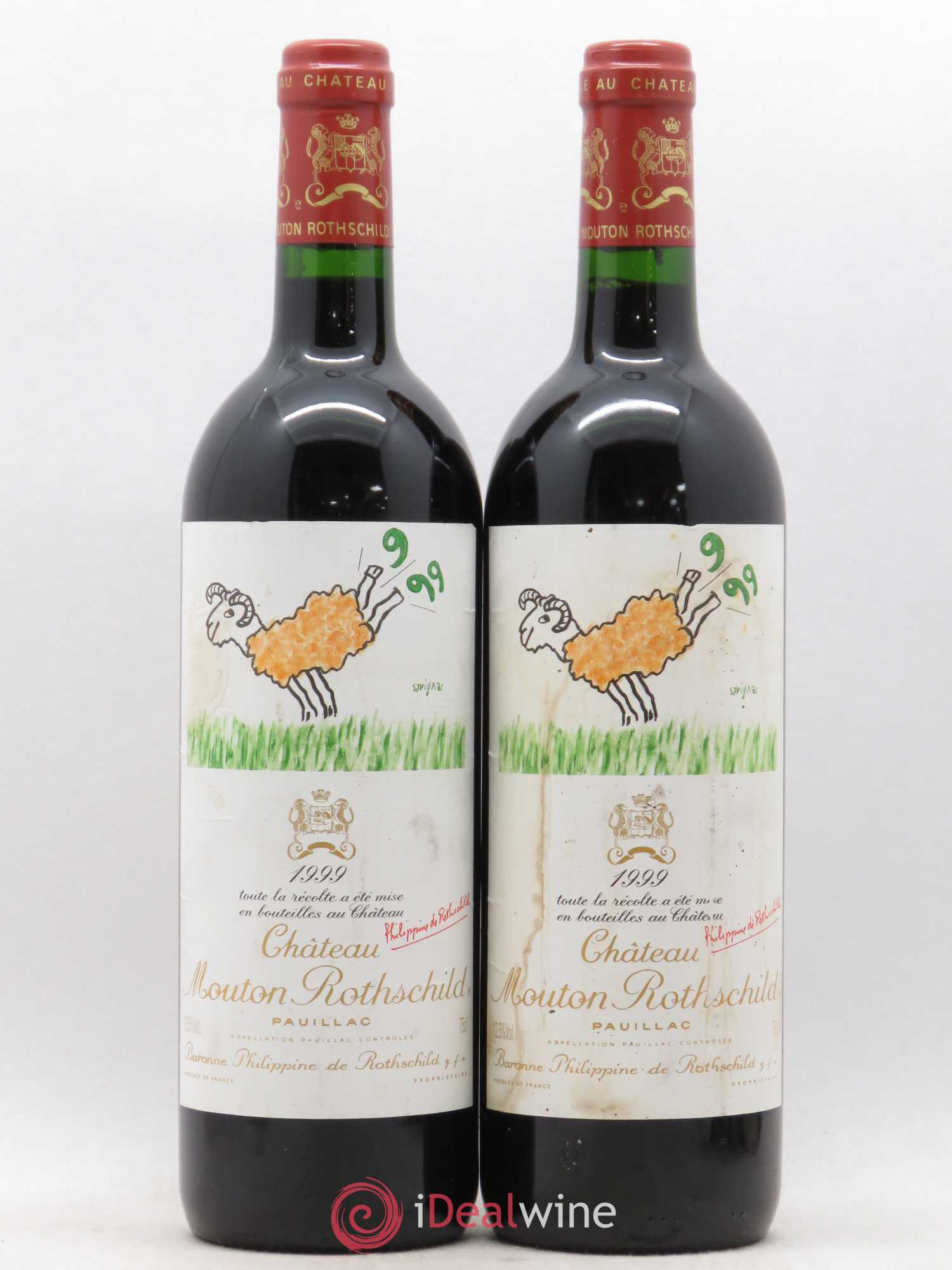 Château Mouton Rothschild 1er Grand Cru Classé 1999 - Lot de 2 bouteilles - 0