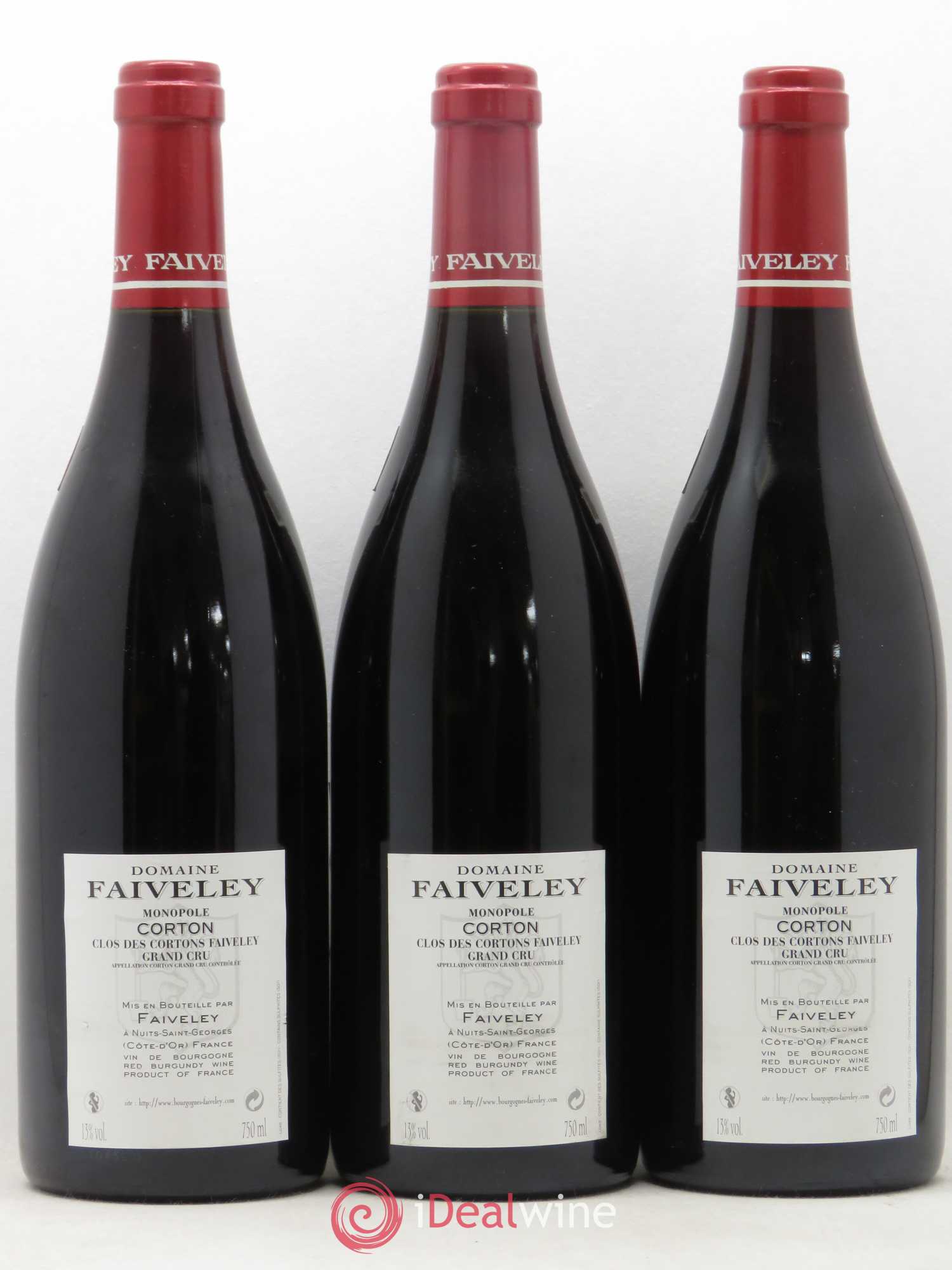 Corton Grand Cru Clos des Cortons Faiveley 2010 - Lot de 3 bouteilles - 1