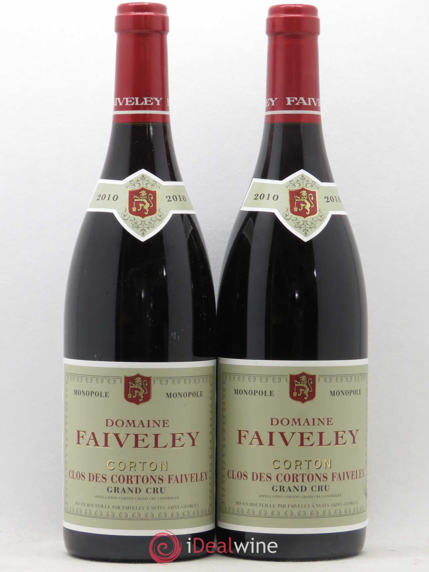 Corton Grand Cru Clos des Cortons Faiveley 2010 - Lot de 2 bouteilles - 0