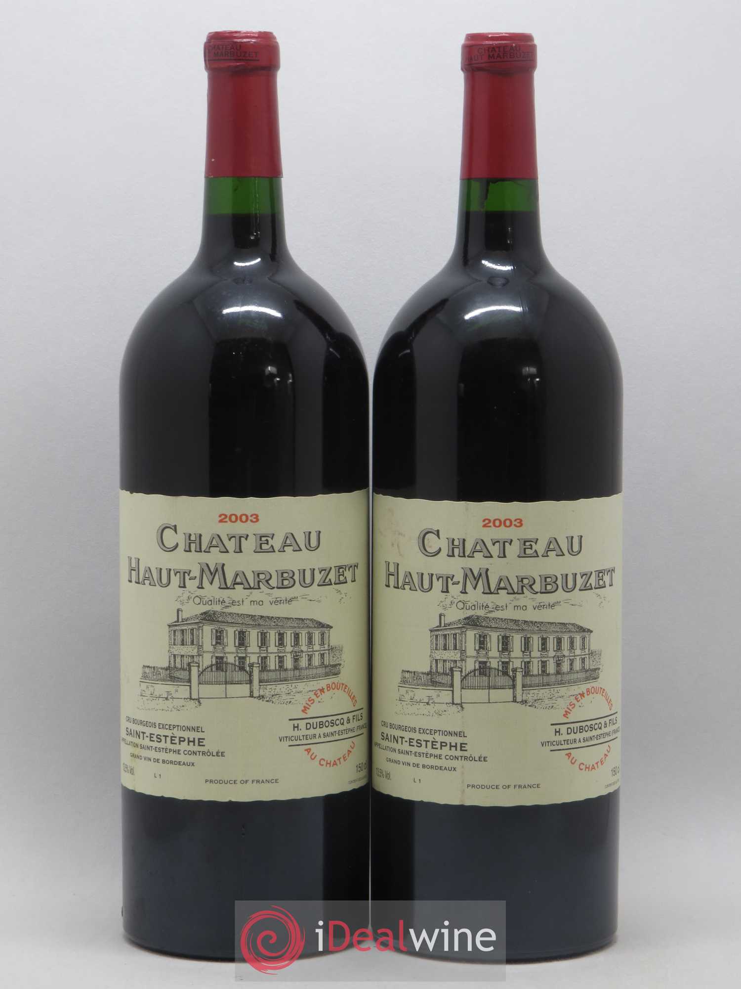 Château Haut Marbuzet 2003 - Lot de 2 magnums - 0