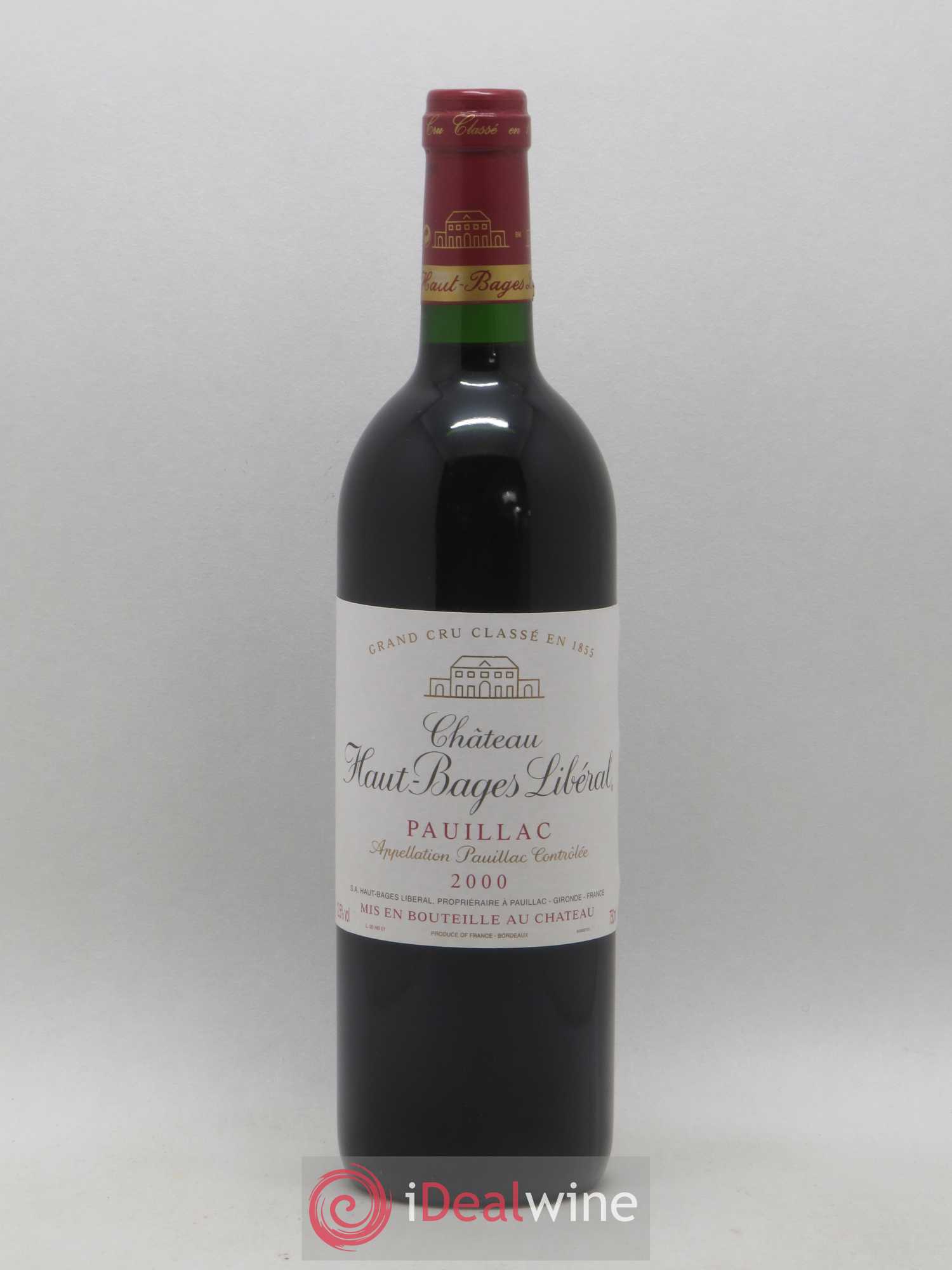 Château Haut Bages Libéral 5ème Grand Cru Classé 2000 - Lot de 1 bouteille - 0