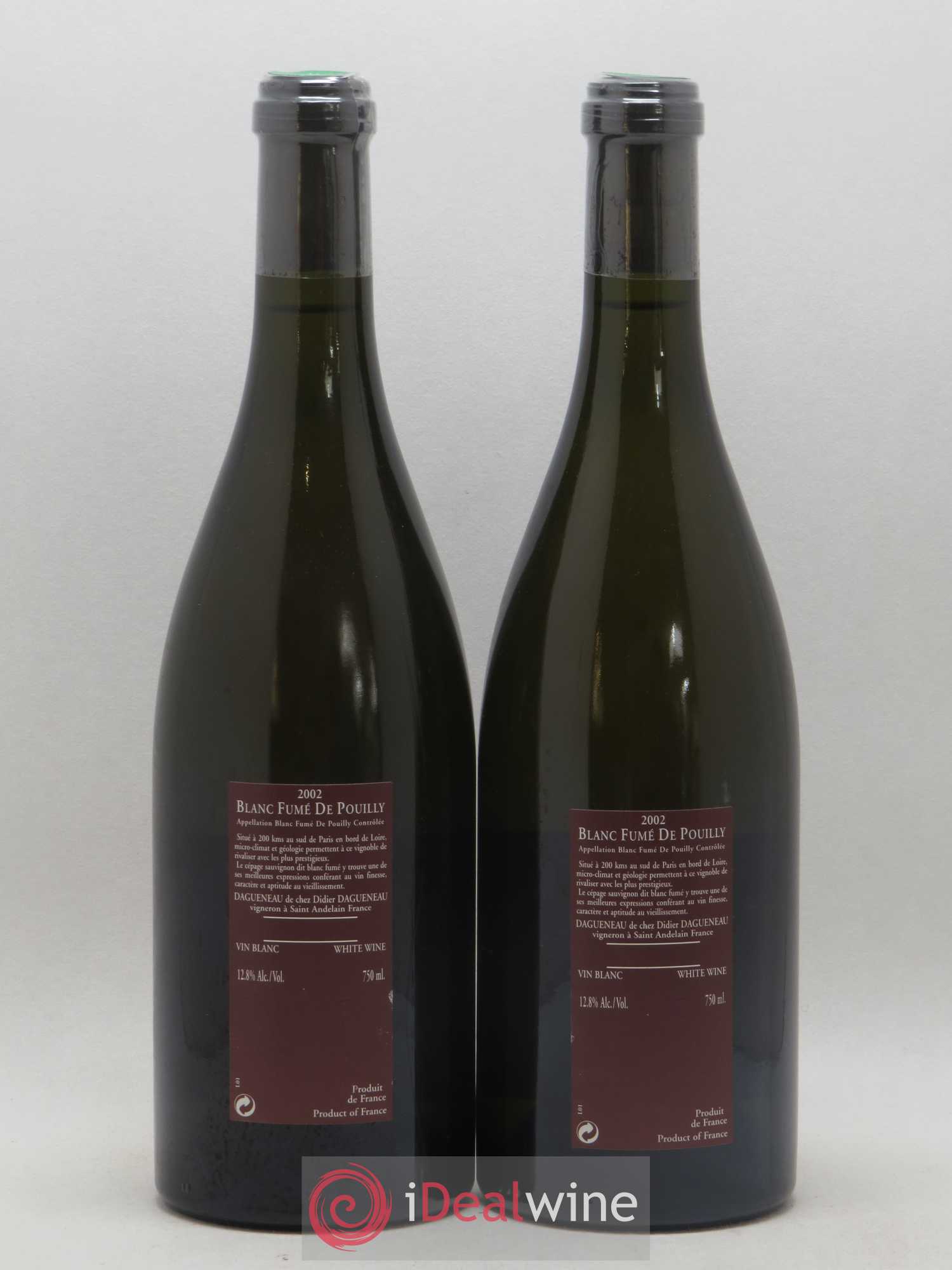 Vin de France (anciennement Pouilly-Fumé) Pur Sang Dagueneau (Domaine Didier - Louis-Benjamin) 2002 - Lot de 2 bouteilles - 1