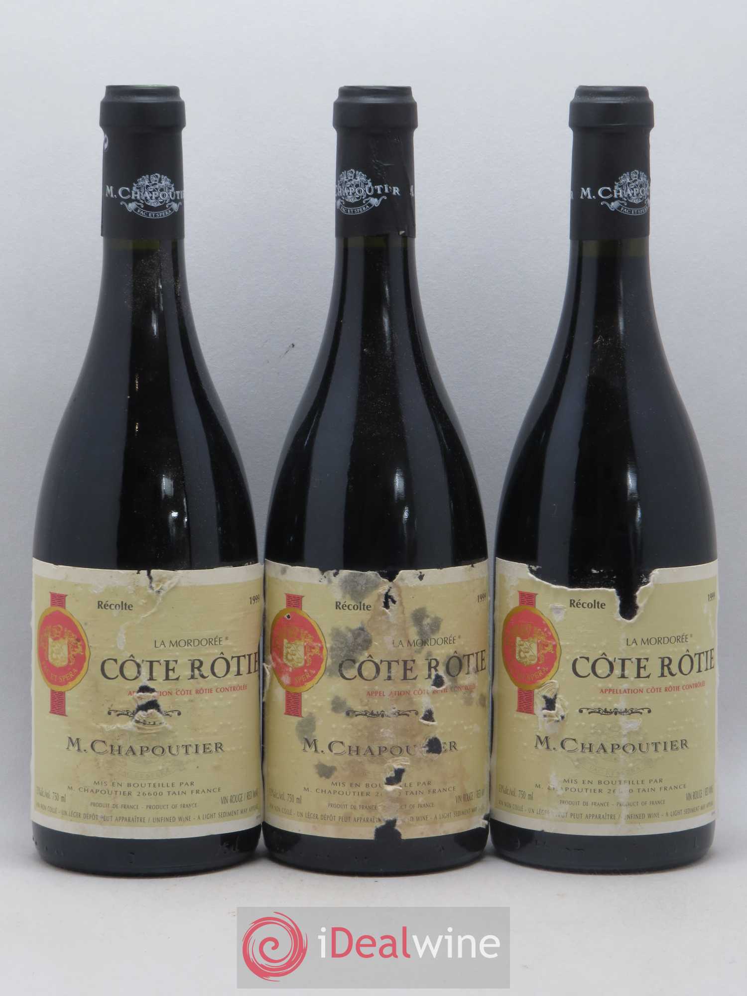 Côte-Rôtie La Mordorée Chapoutier 1999 - Lot de 3 bouteilles - 0