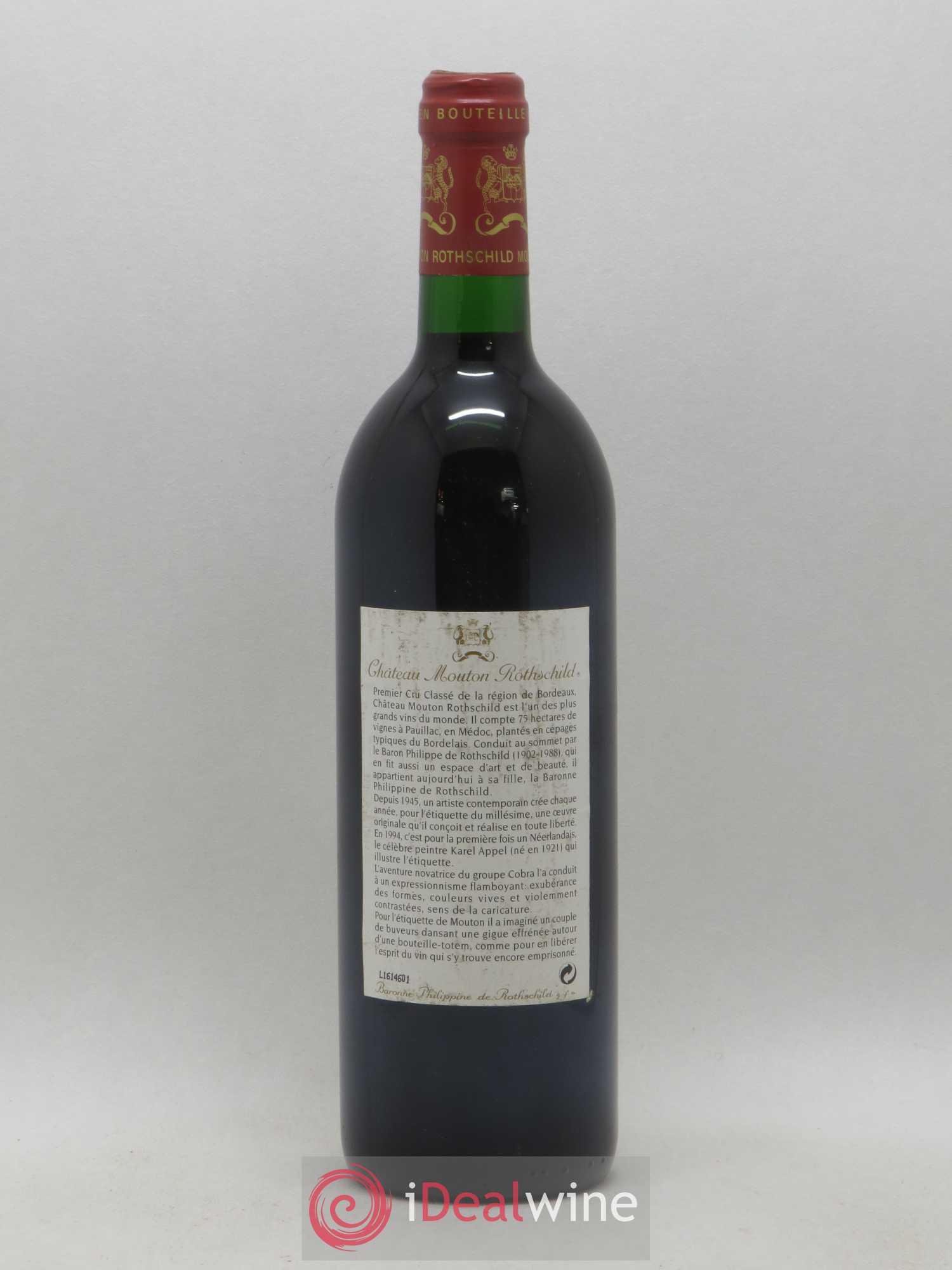 Château Mouton Rothschild 1er Grand Cru Classé 1994 - Lot de 1 bouteille - 1