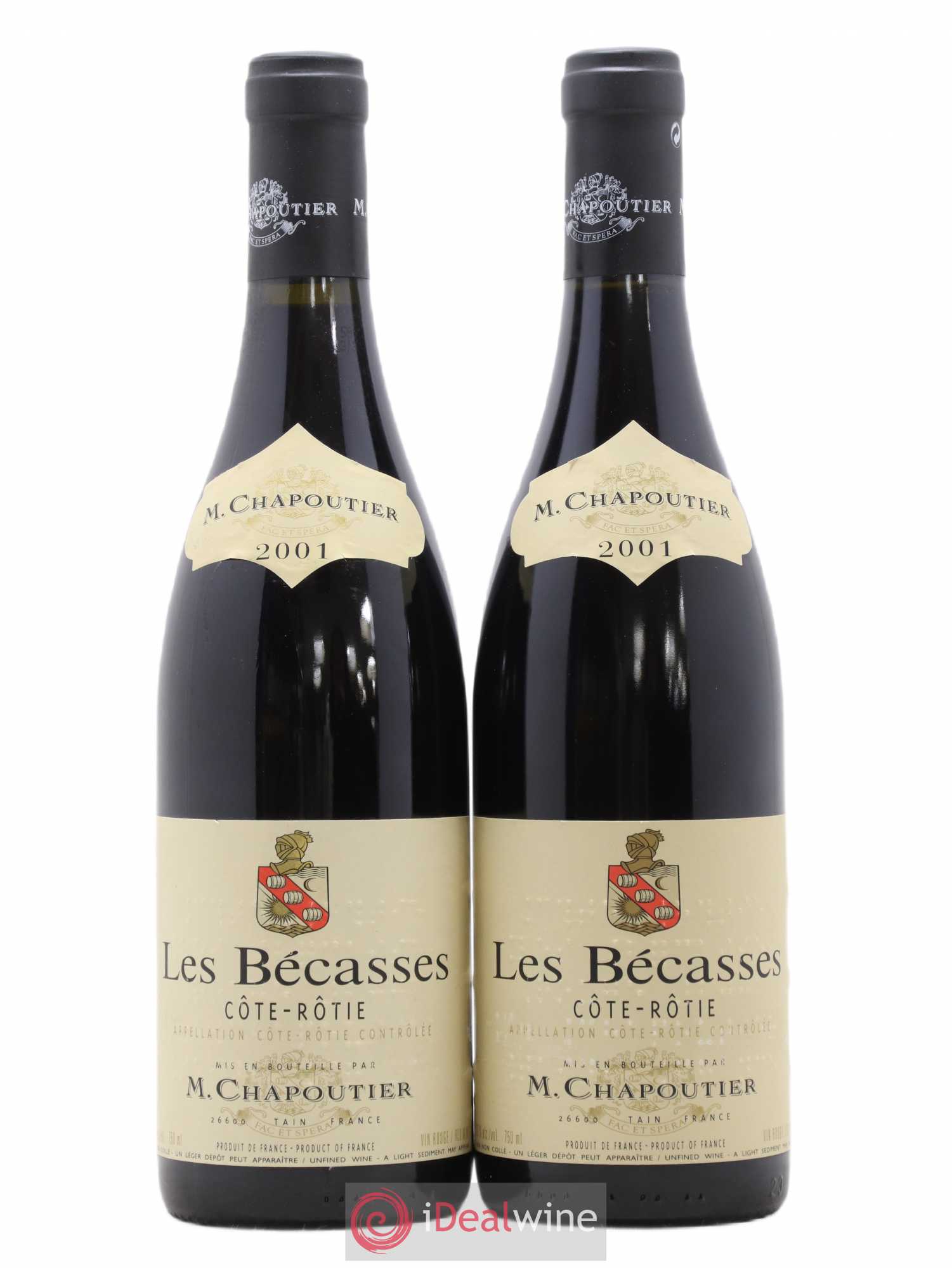 Côte-Rôtie Les Bécasses Chapoutier 2001 - Lot de 2 bouteilles - 0