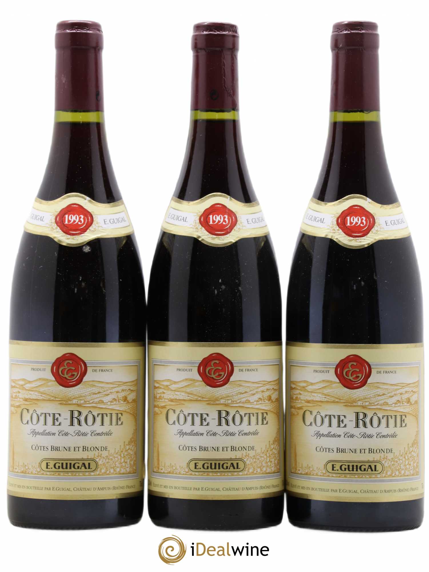 Côte-Rôtie Côtes Brune et Blonde Guigal 1993 - Lot de 3 bouteilles - 0