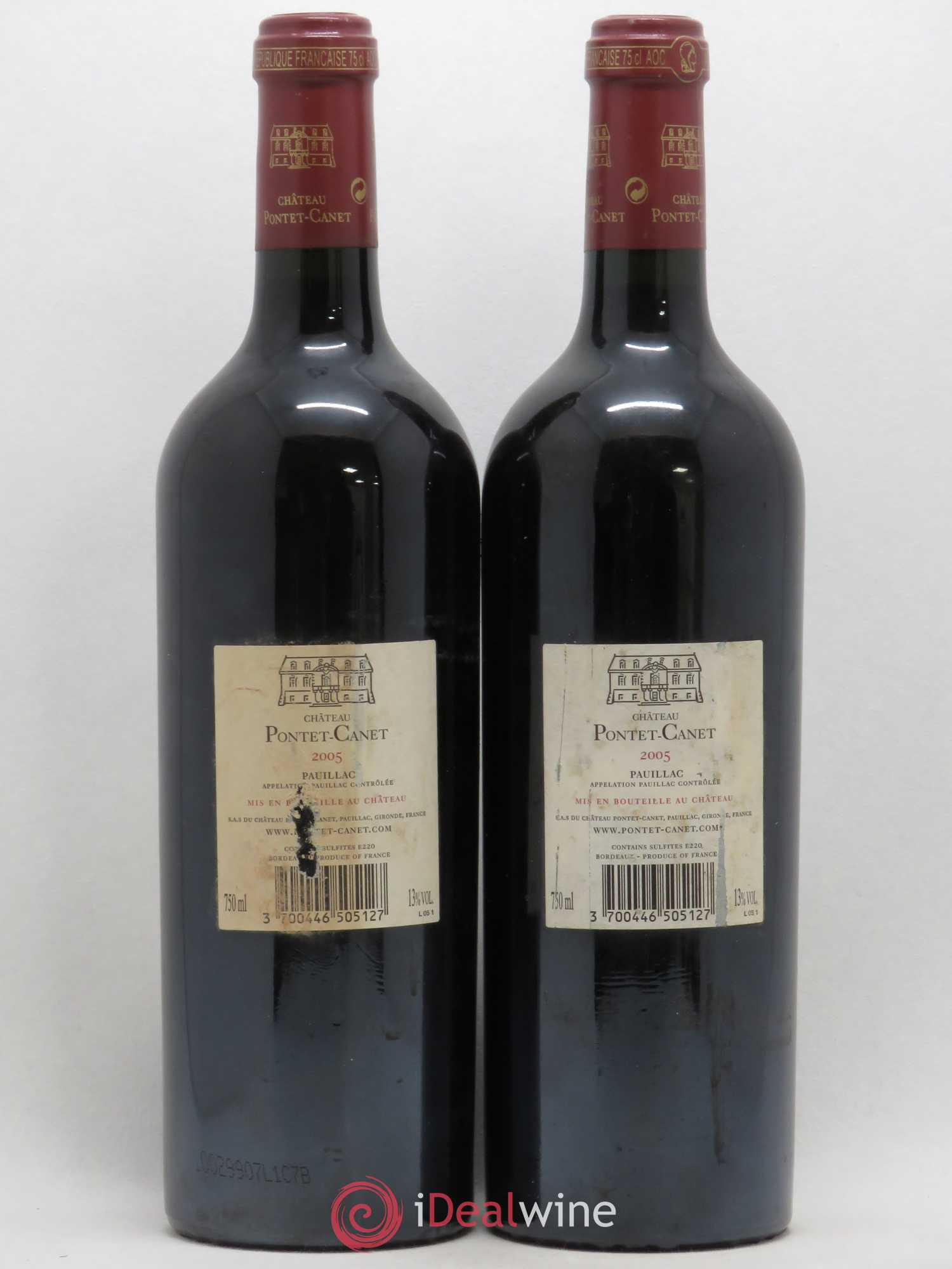 Château Pontet Canet 5ème Grand Cru Classé 2005 - Lot de 2 bouteilles - 1