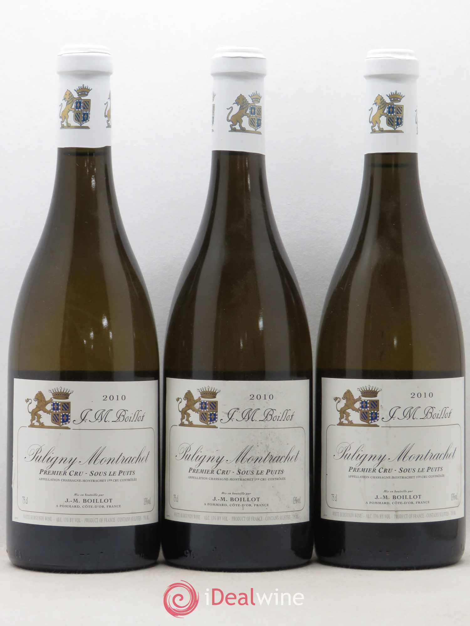 Puligny-Montrachet 1er Cru Sous Le Puits Jean-Marc Boillot 2010 - Posten von 3 Flaschen - 0