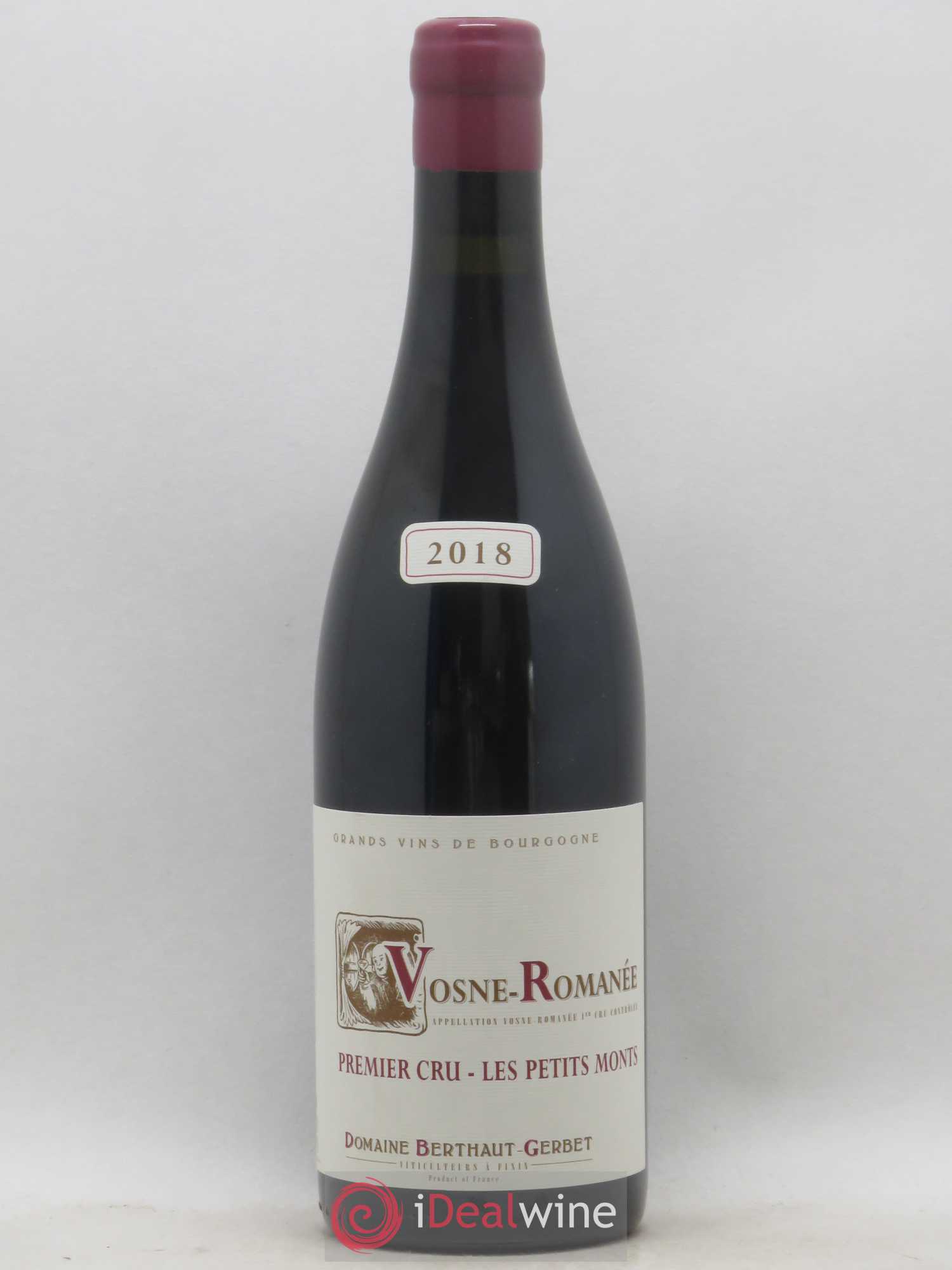 Vosne-Romanée 1er Cru Les Petits Monts Berthaut Gerbet (Domaine) 2018 - Lot de 1 bouteille - 0