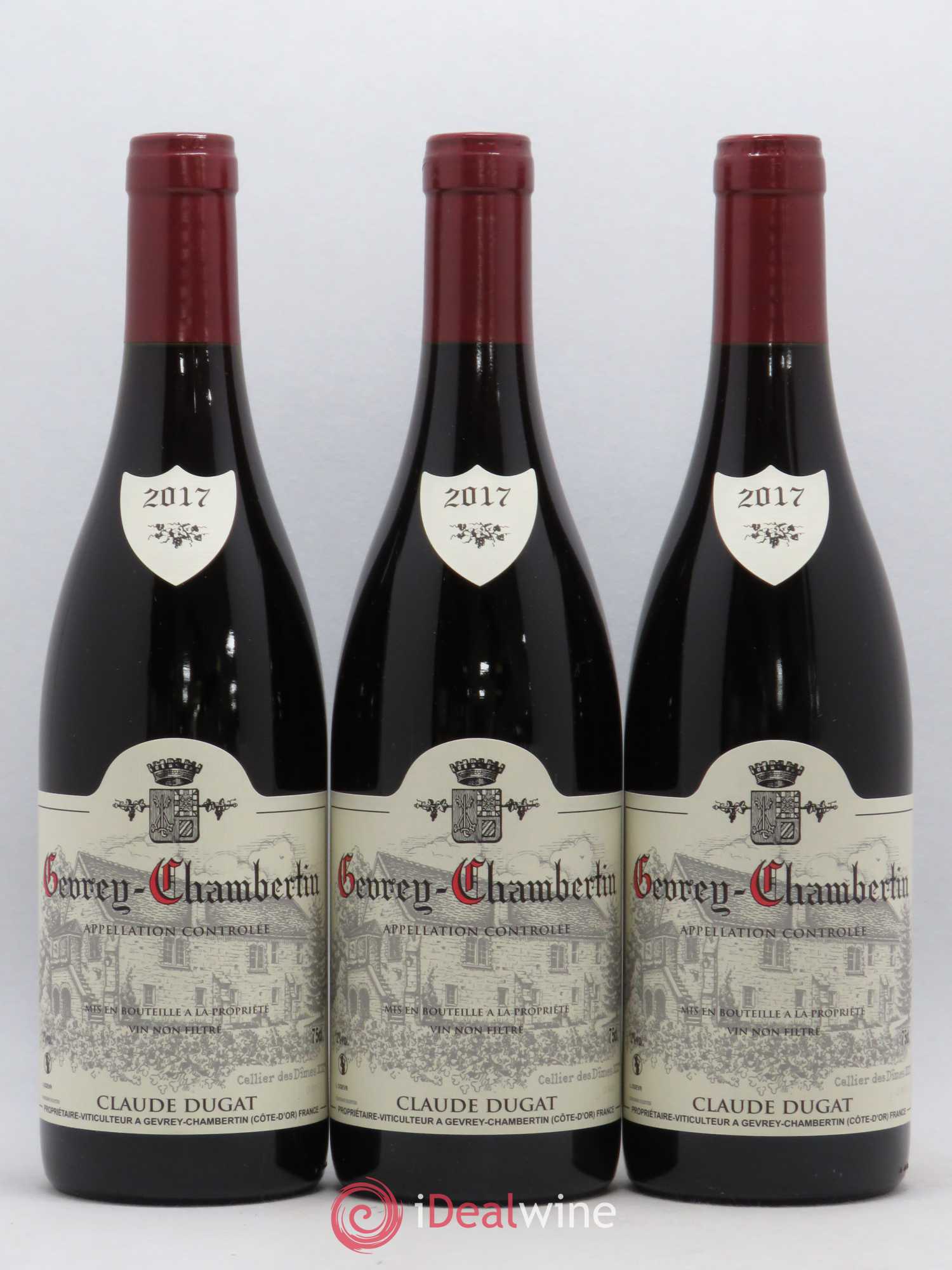 Gevrey-Chambertin Claude Dugat (sans prix de réserve) 2017 - Lot de 3 bouteilles - 0