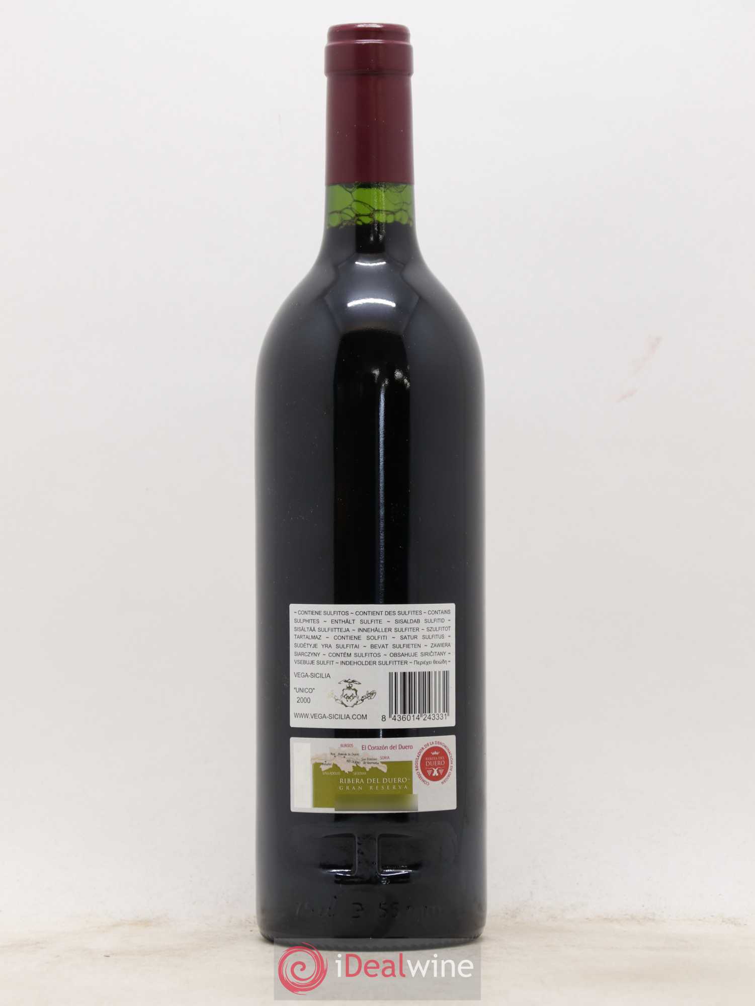 Ribera Del Duero DO Vega Sicilia Unico Famille Alvarez 2000 - Lot de 1 bouteille - 1